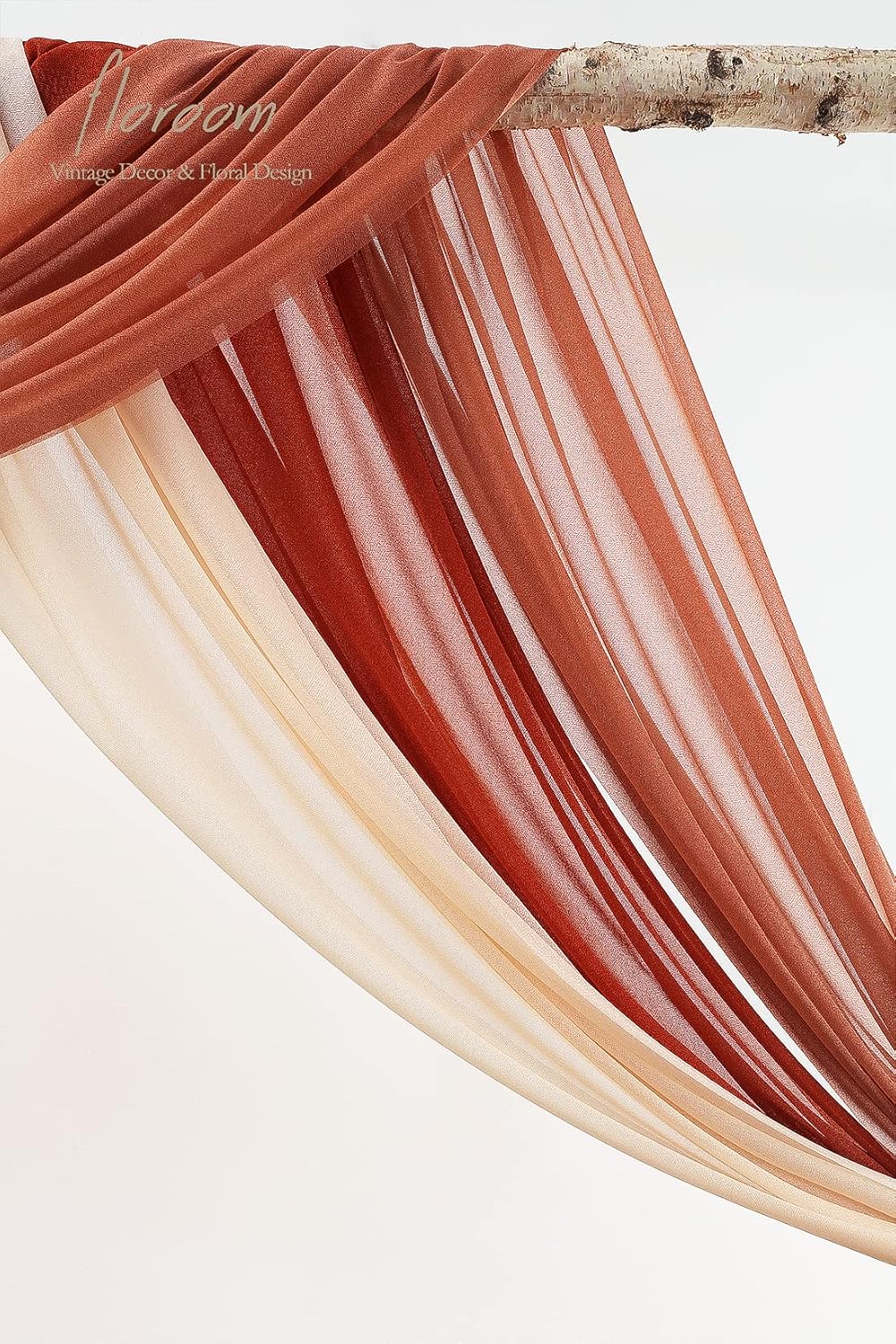 Floroom Wedding Arch Draping Fabric 3 Panels 20Ft Chiffon Fabric Drapes Arbor Drapery Wedding