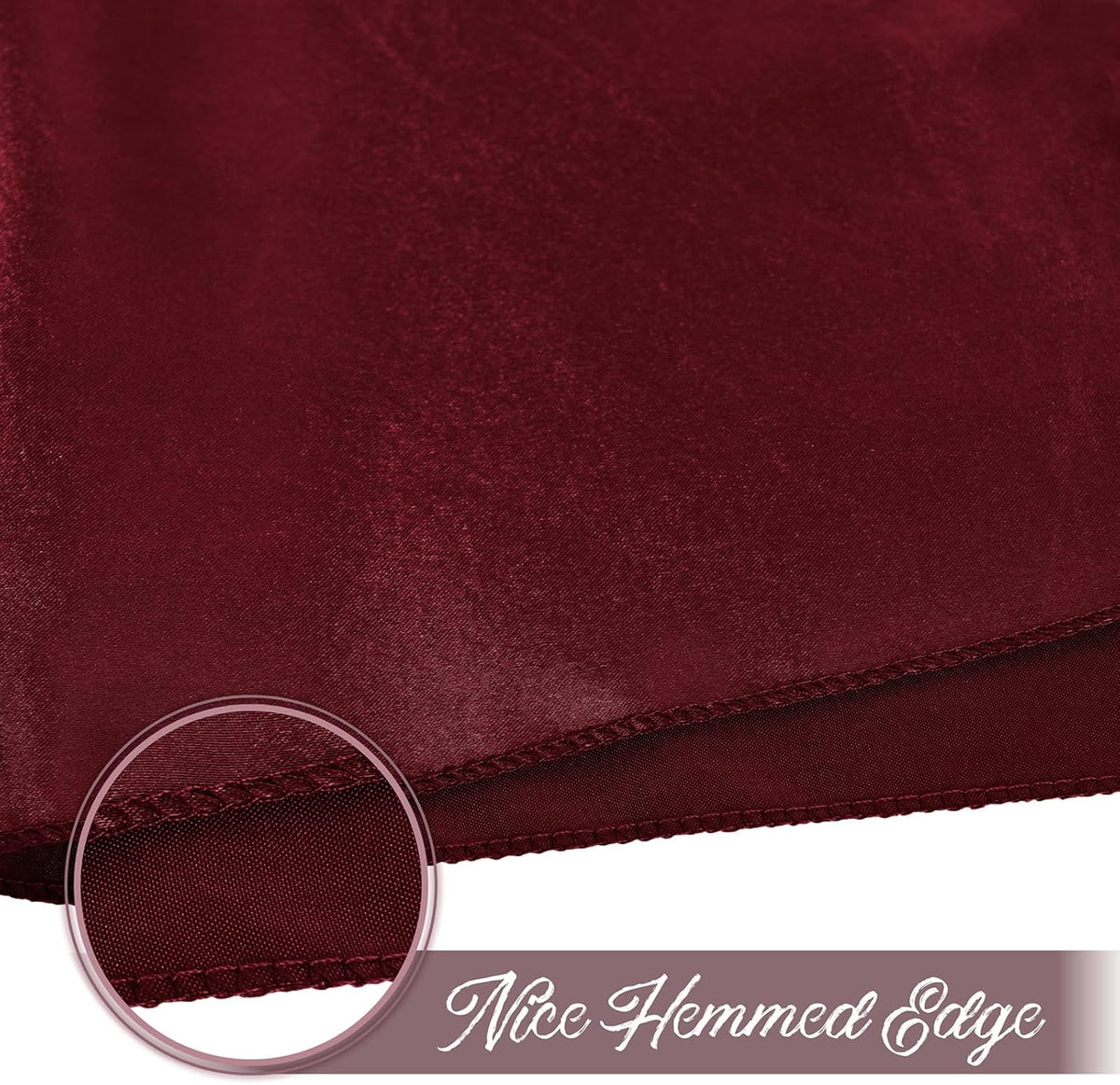 12 Pieces Burgundy Satin Napkins, 17" x 17" Square Table Napkins, Silky Soft Smooth Washable