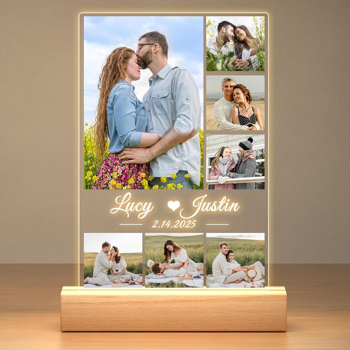 Personalized Anniversary Birthday Gifts for Women and Men, Custom Picture Frames with Photos