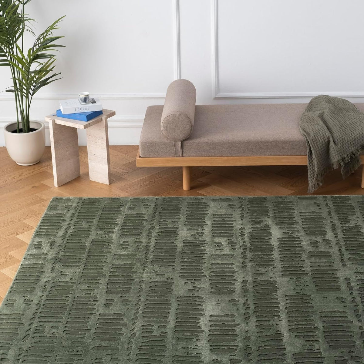 Revival Rugs Shell 6'7"x9' Washable Area Rug for Living Room Bedroom - 100% Recycled Oeko-TEX