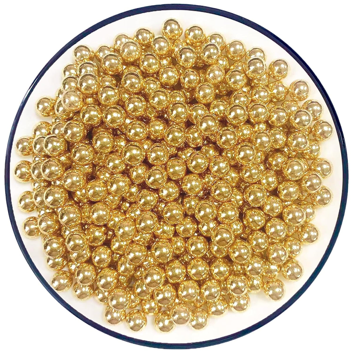 Sentovac 7mm Gold Pearl Sprinkles Edible Cake Decorating Sugar Candy Cookie Cake Cupcake Topper Ice