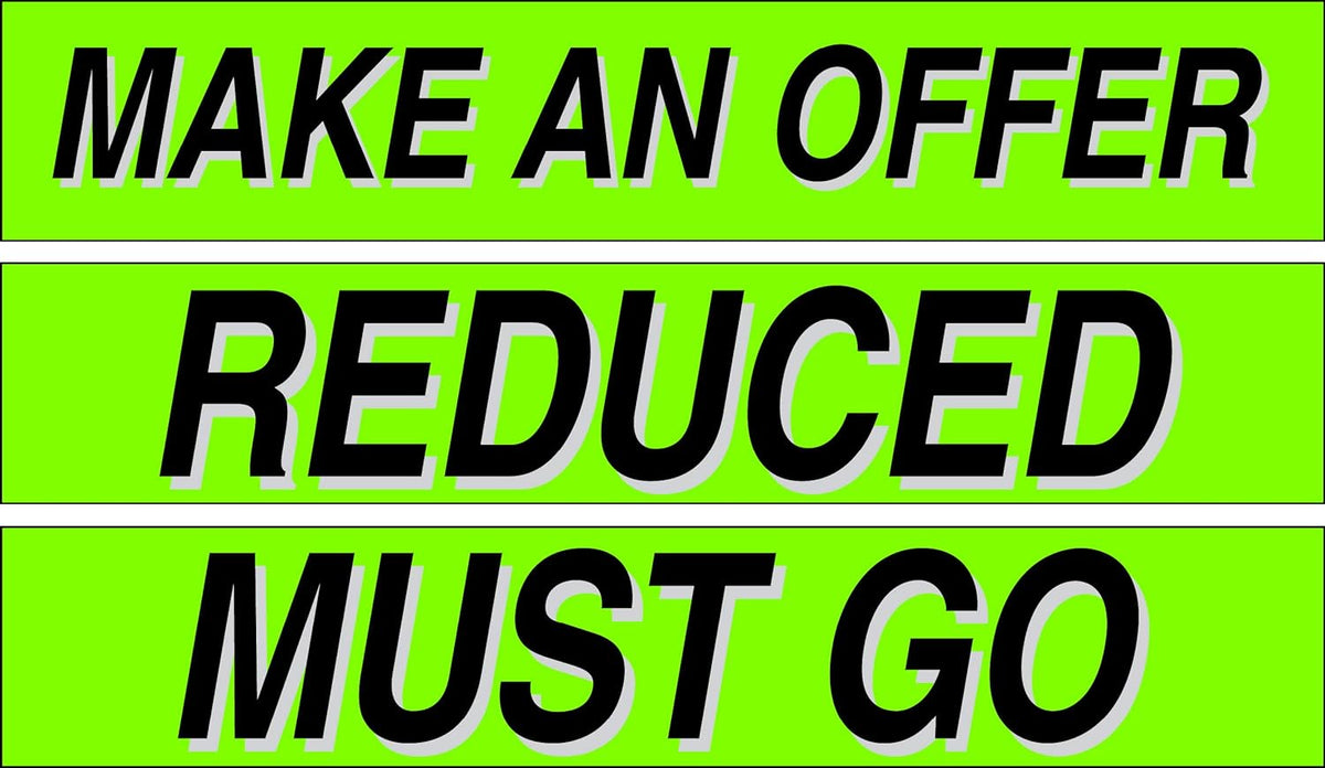 Ez-line Vinyl Windshield Stickers 3 Dozen 15 Inch Chartreuse Slogan Dealership Pro Pack for Car