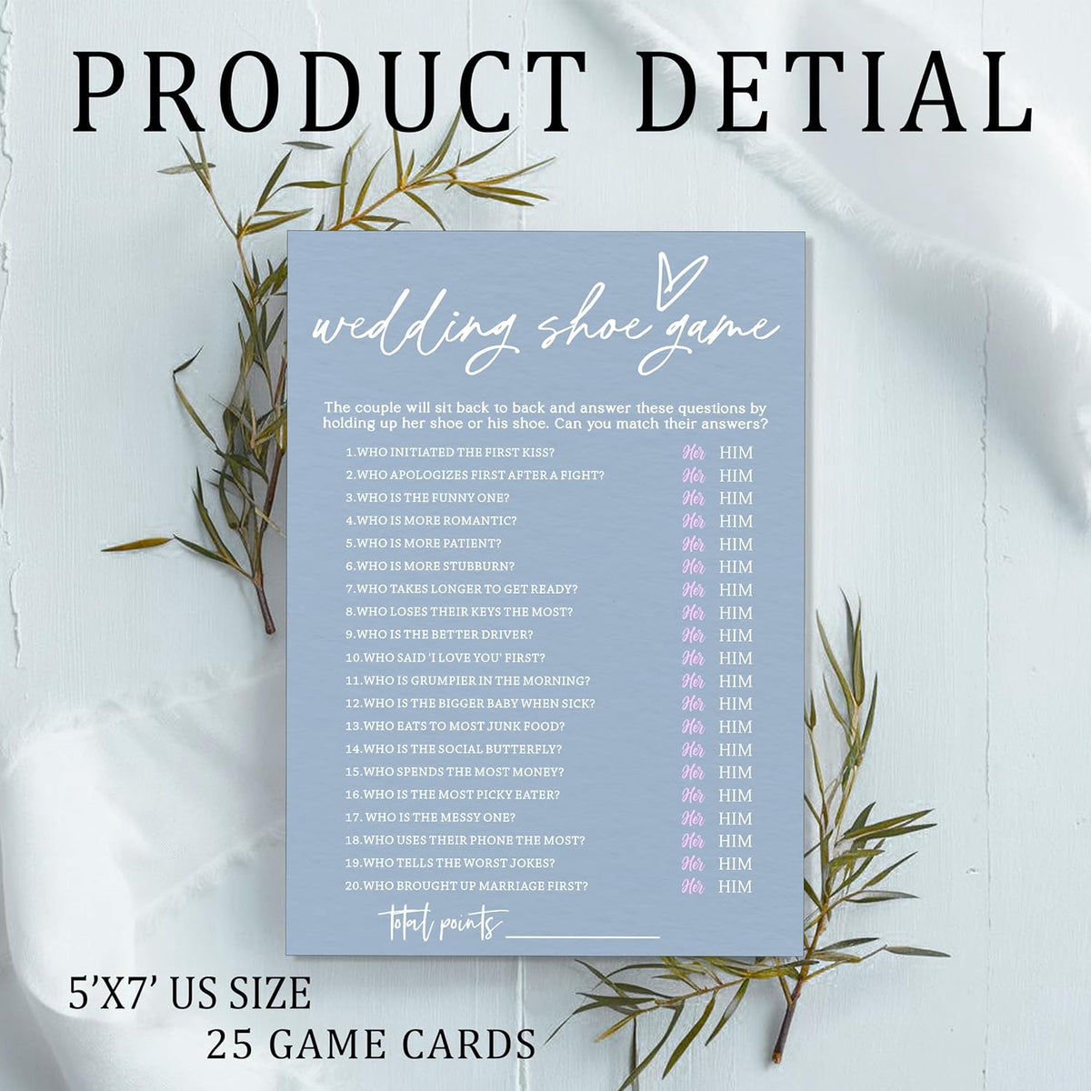 Fun Wedding Games Set - 25 Bridal Shower Games Cards, Engaging Bridal Party Entertainment for