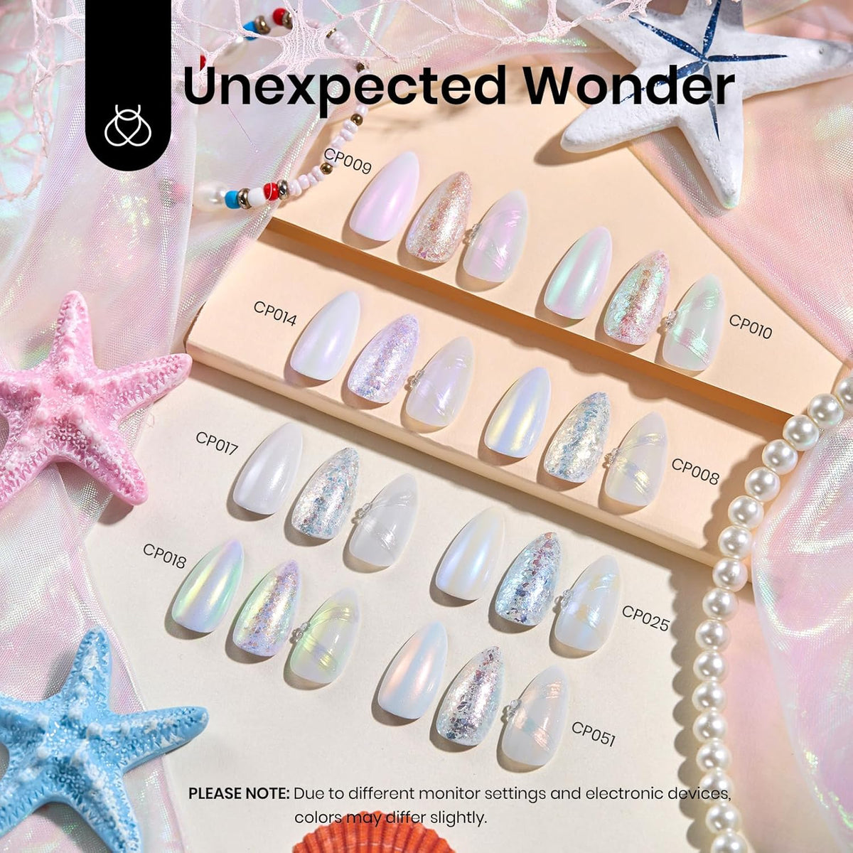 Beetles Chrome Nail Powder Metallic Mirror Effect, Holographic Aurora Mermaid Pearl Glitter, Chrome