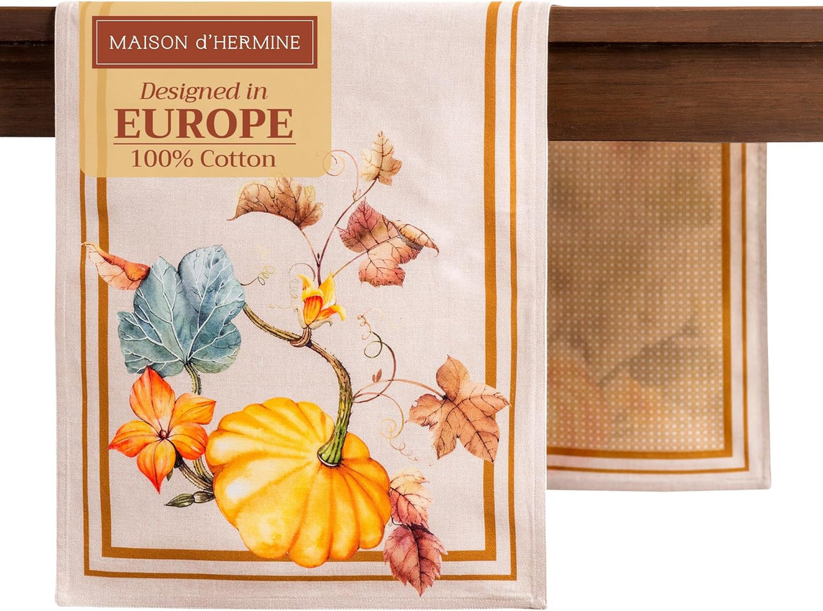 Maison d' Hermine Table Runner 100% Cotton Double Layer Table Runners 72 inches Long Decorative for