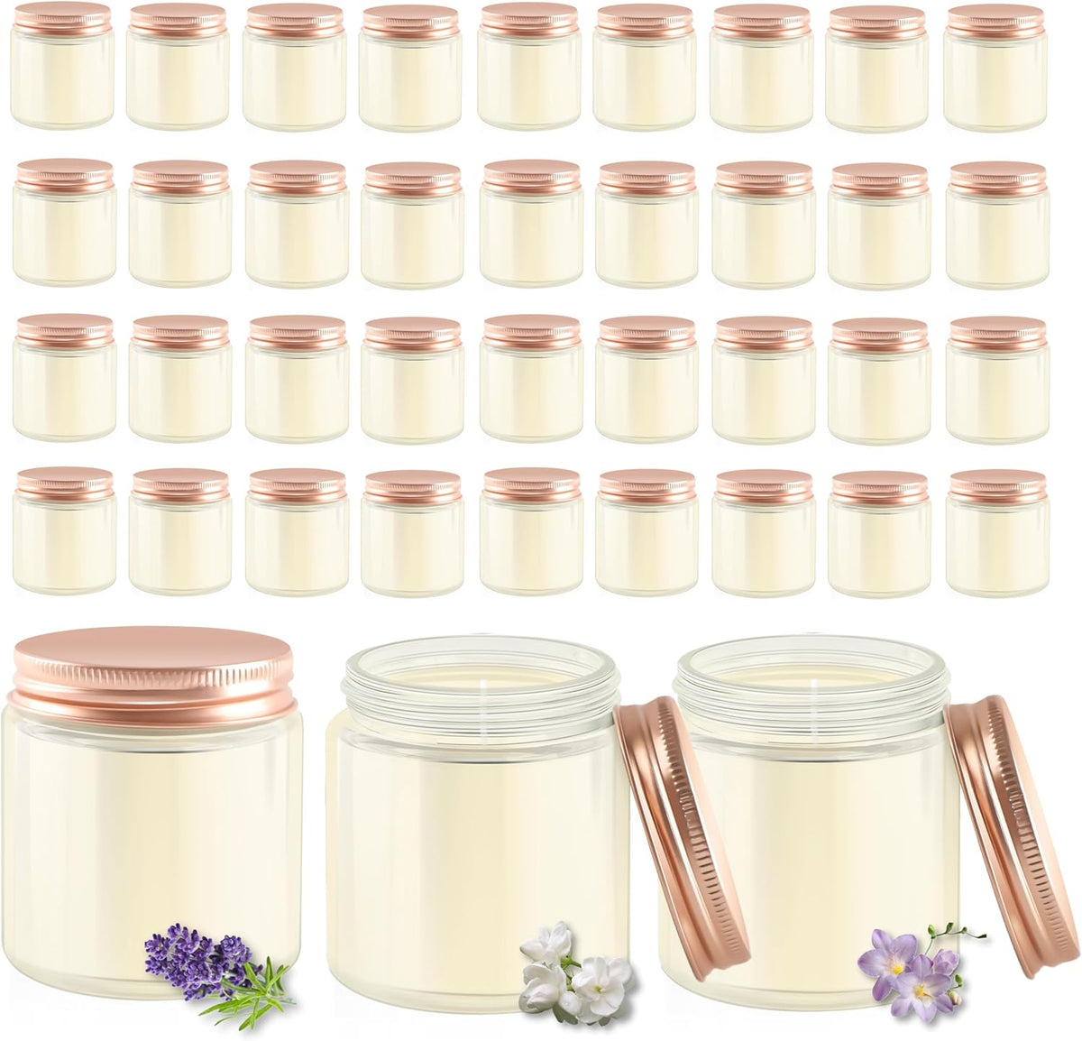 ACITHGL 36 Pcs 4oz Mini Mason Jar Candles Small Scented Candles Bulk Aromatherapy Ideal Souvenir