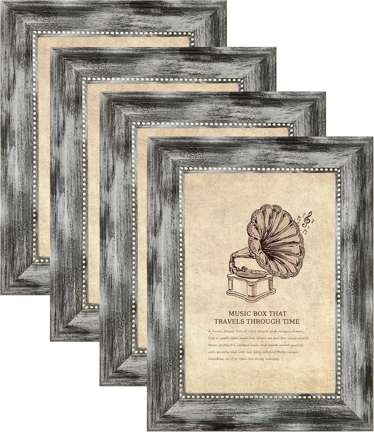 8x10 Picture Frames Set of 4 Vintage Photo Frame, Rustic Retro Photo Frame with Real