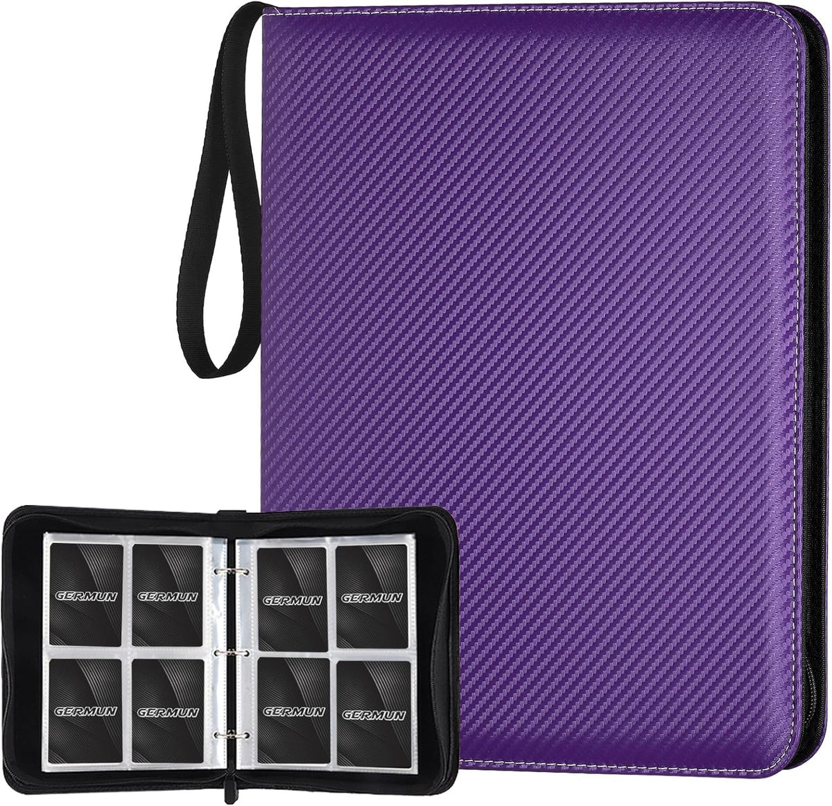 4 Pocket Card Binder, Premium Zip Trading Card Binder, 400 Double Sided Pocket PU Card Collection