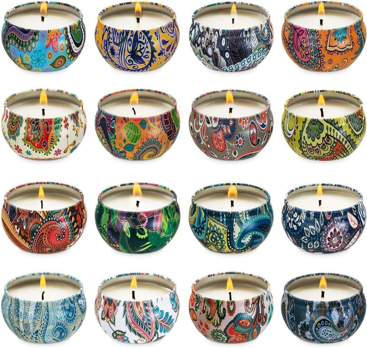 Set 16 Pack Scented Candles Gifts Soy Wax Travel Tin Jar Candles for Home 2.5 OZ Scented Candles