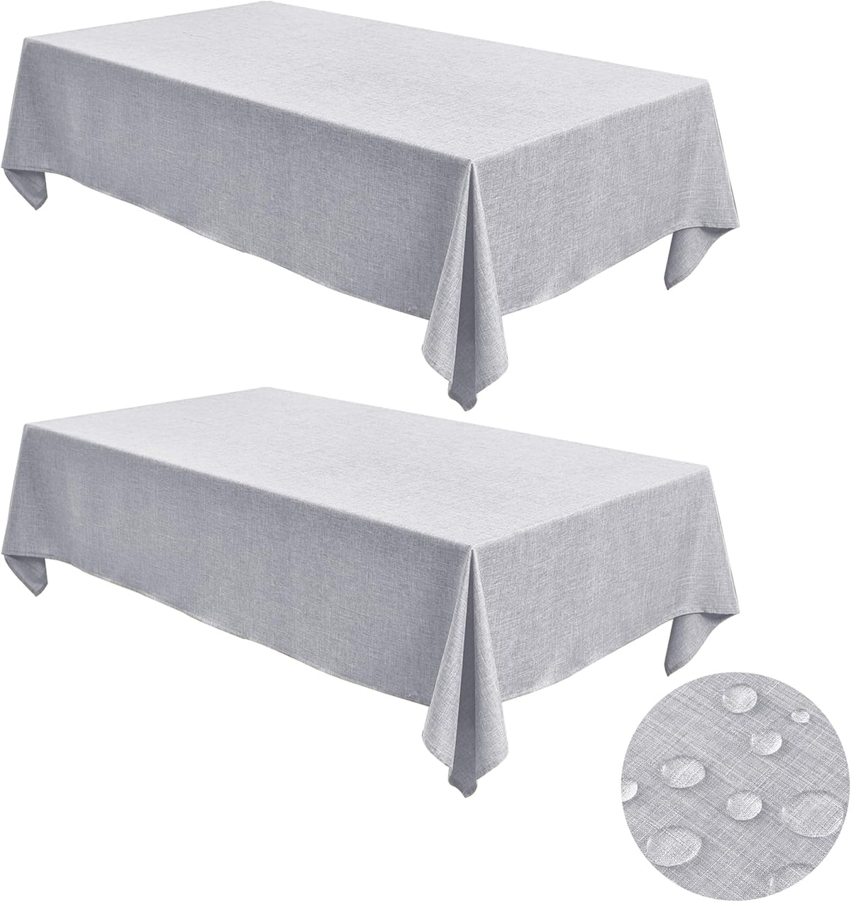 Fitable Faux Linen Tablecloths for Rectangle Tables: Water & Stain Resistant Farmhouse Table Cloth