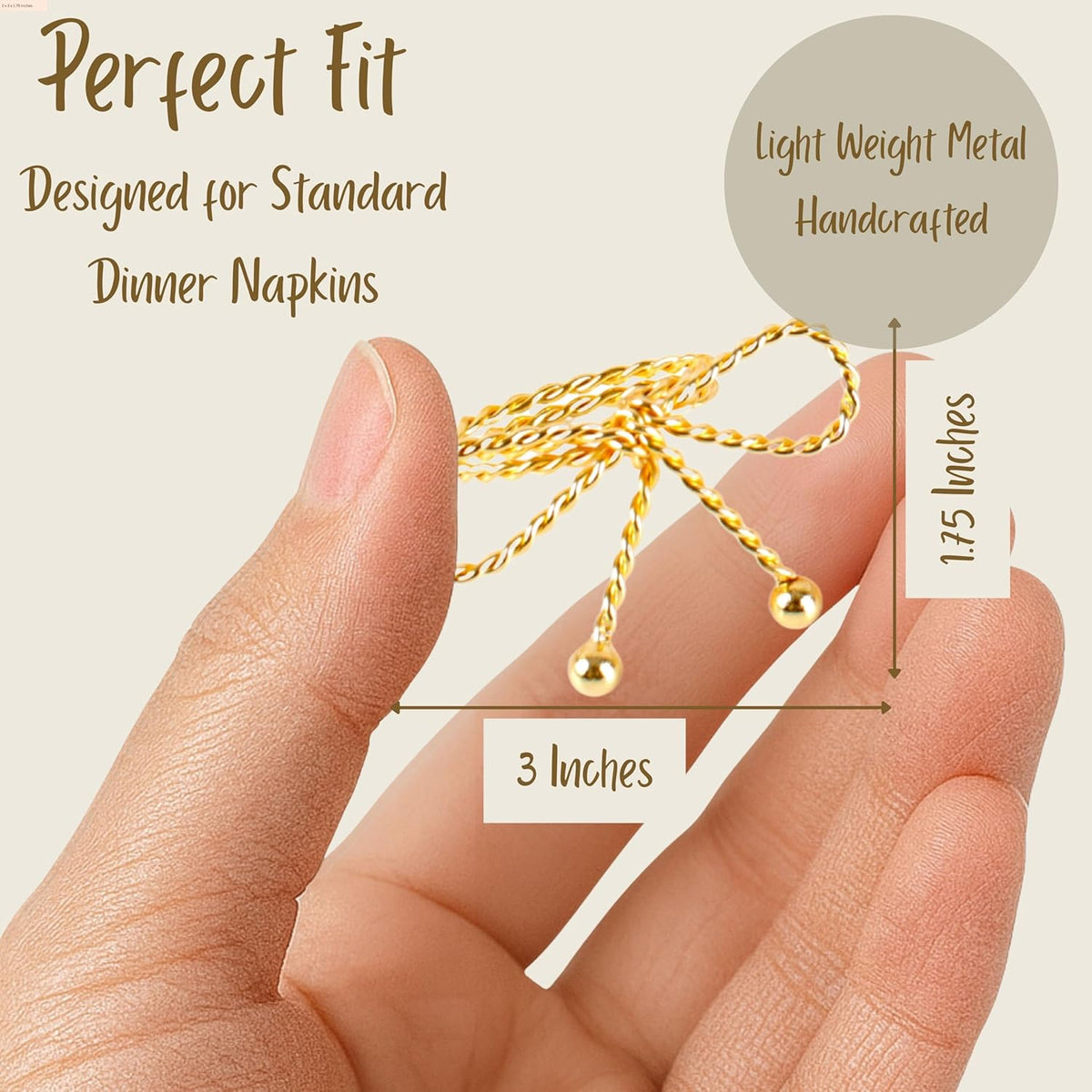 Heavy Duty Metal Napkin Ring Set of 12 - Elegant Napkin Ring with Sturdy Design - Handmade Napkin