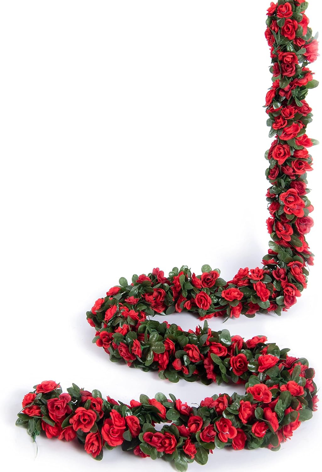 8 Pcs x 8.2 ft Flower Garland Artificial Rose Vine Flowers with Green Leaves Hanging Fake Roses