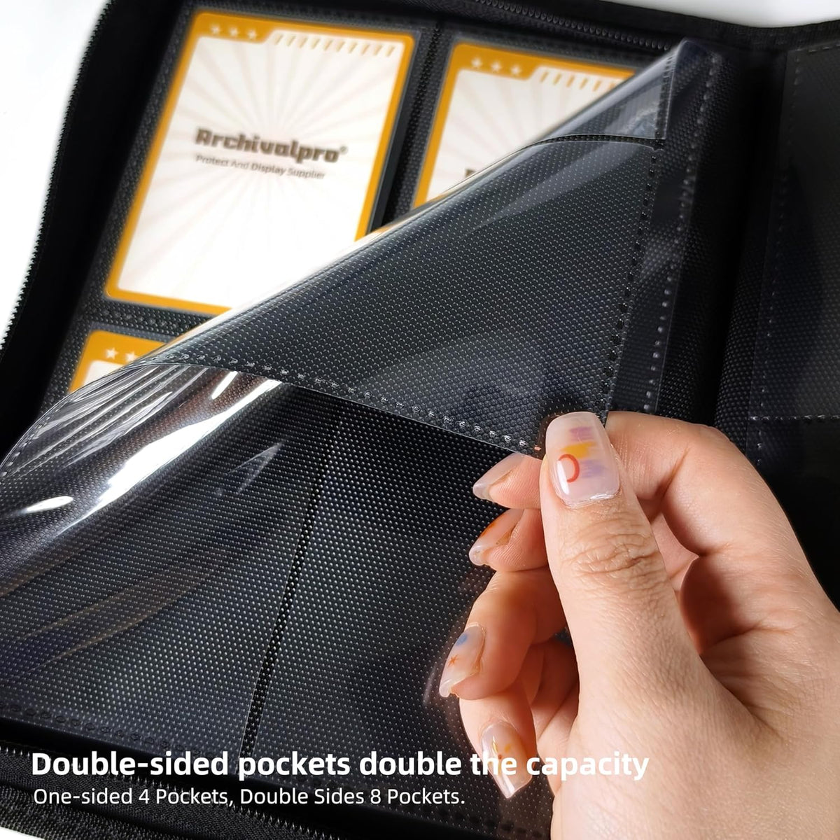 4 Pockets Premium Card Binder 160 Cards Trading Card Binders No Ring Card Storage Display Album(4