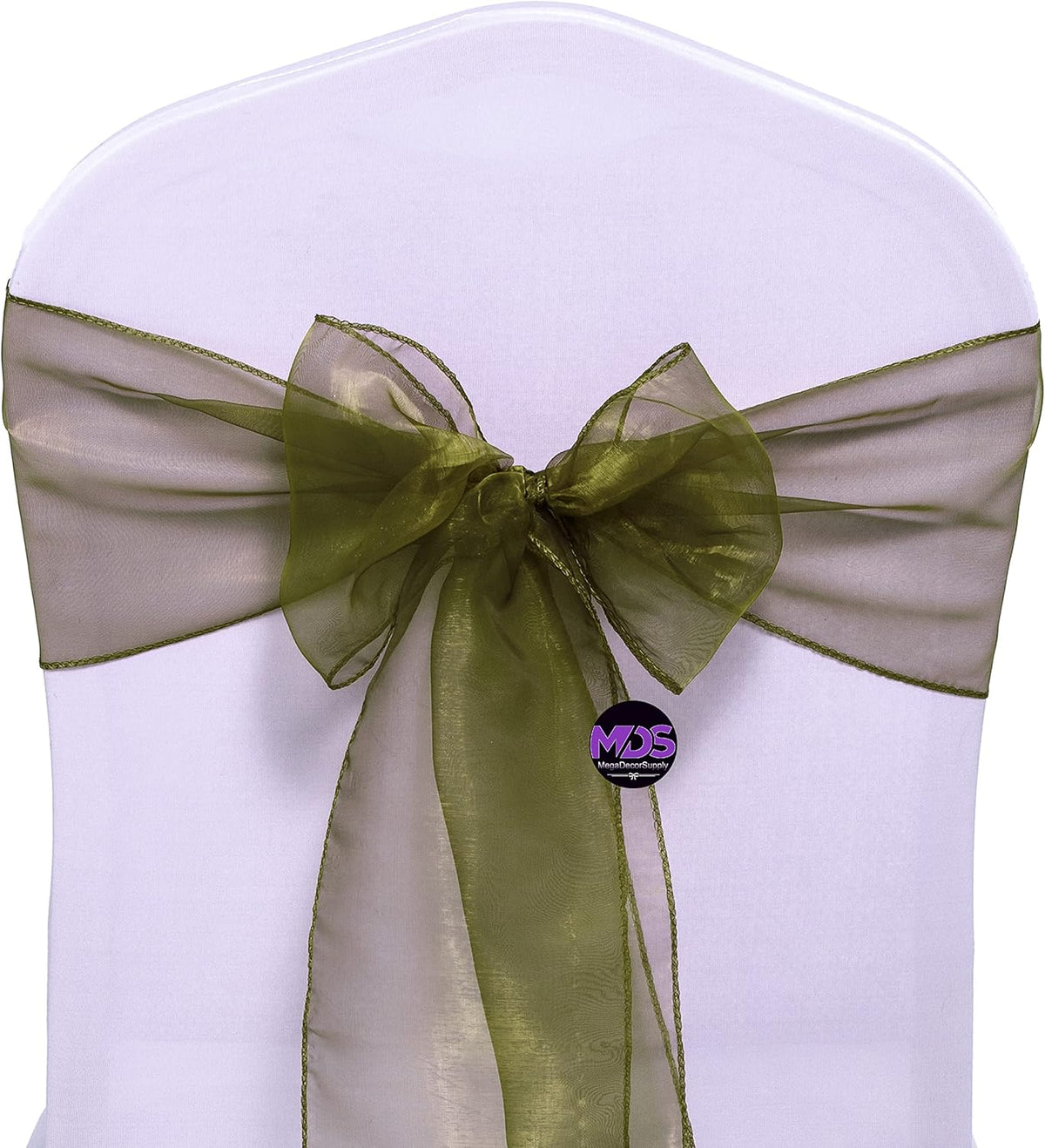 MDS Pack of 250 PCS Organza Chair Sashes Wider Dining Chair Bows Ribbon Tie Back for Wedding Party