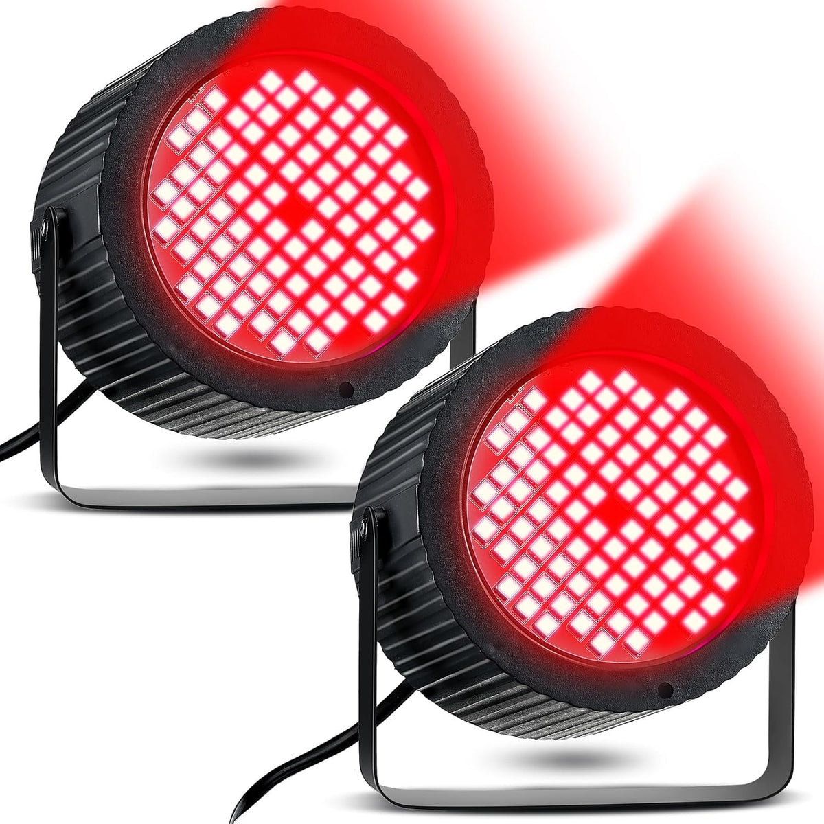 Funtery 2 Pcs Bright White Strobe Light 88 LEDs Flash Party Lighting Speed and Sound Modes Flashing
