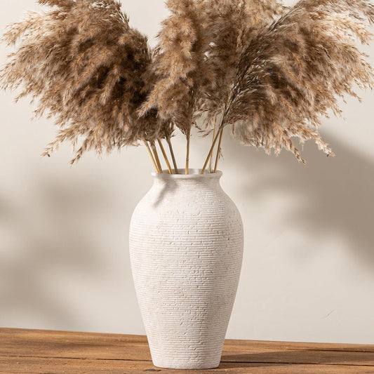 Ceramic Flower Vase Home Decor - Large Tall Farmhouse Table Vases Rustic Vintage Living Room