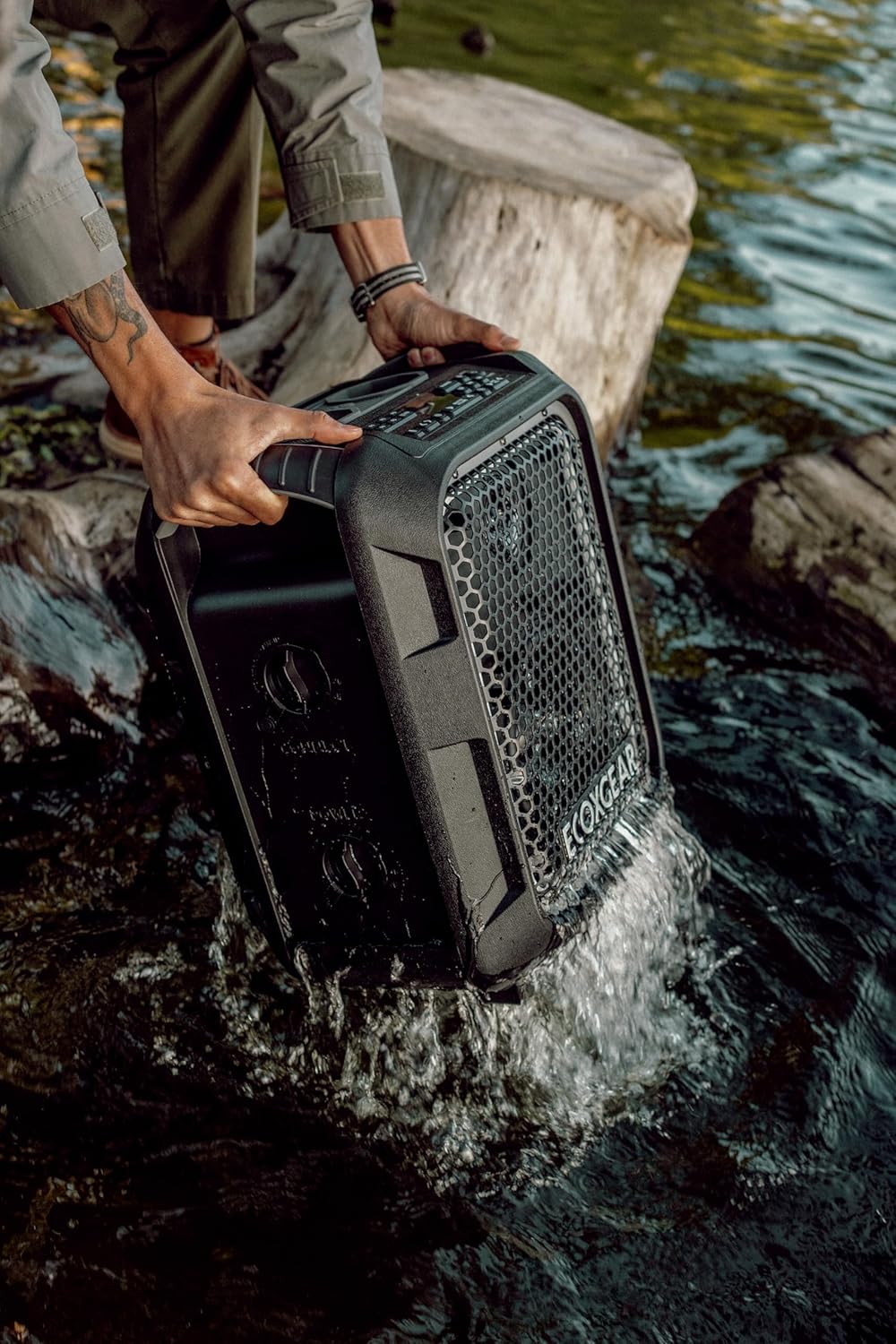 ECOXGEAR: EcoBoulder Ultra – 121dB Loud Rugged Bluetooth 5.1 Speaker, IP67 Waterproof, Drop and