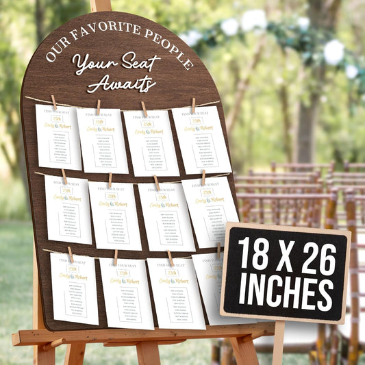 STOFINITY Wedding Seating Chart Board Display For Wedding Reception Decor - Rustic Seating Chart