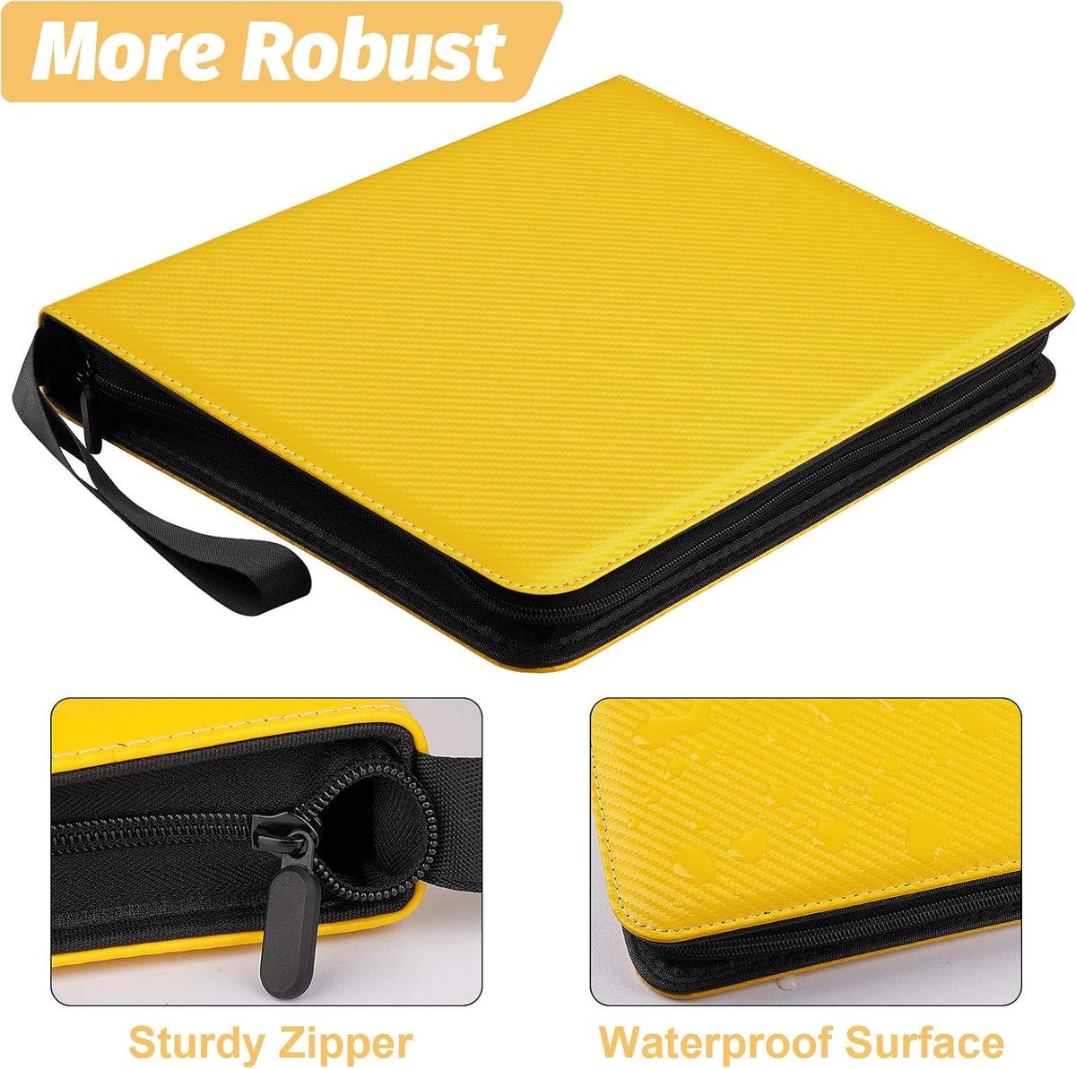 4 Pocket Card Binder, Premium Zip Trading Card Binder, 400 Double Sided Pocket PU Card Collection