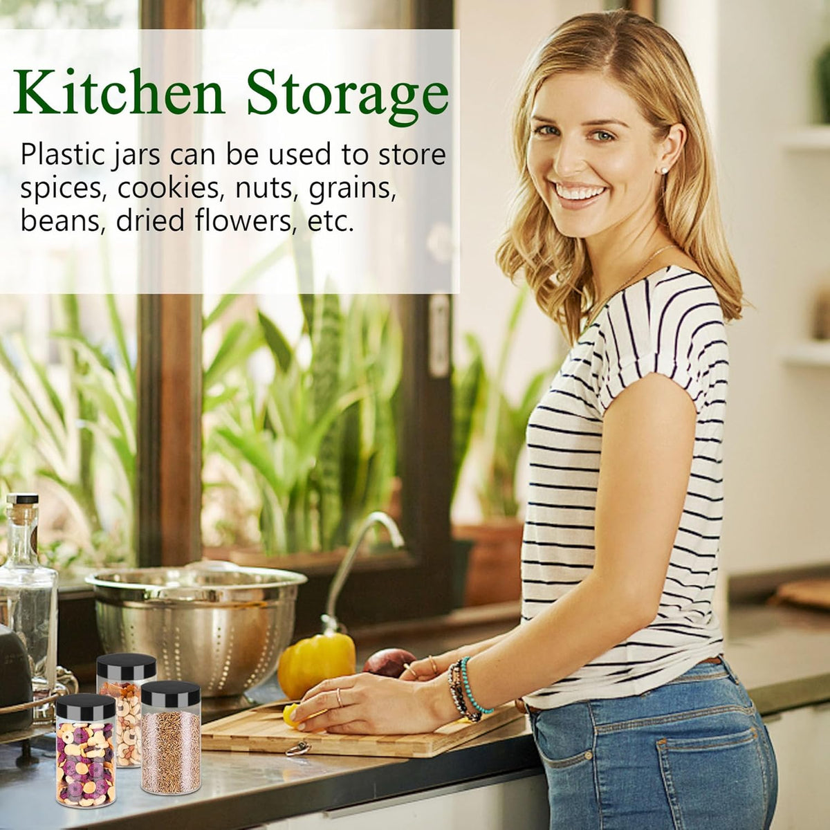 Plastic Jars with Lids 6OZ 42PCS Small Empty Slime Cosmetics Containers Clear Gift Food Jars Round