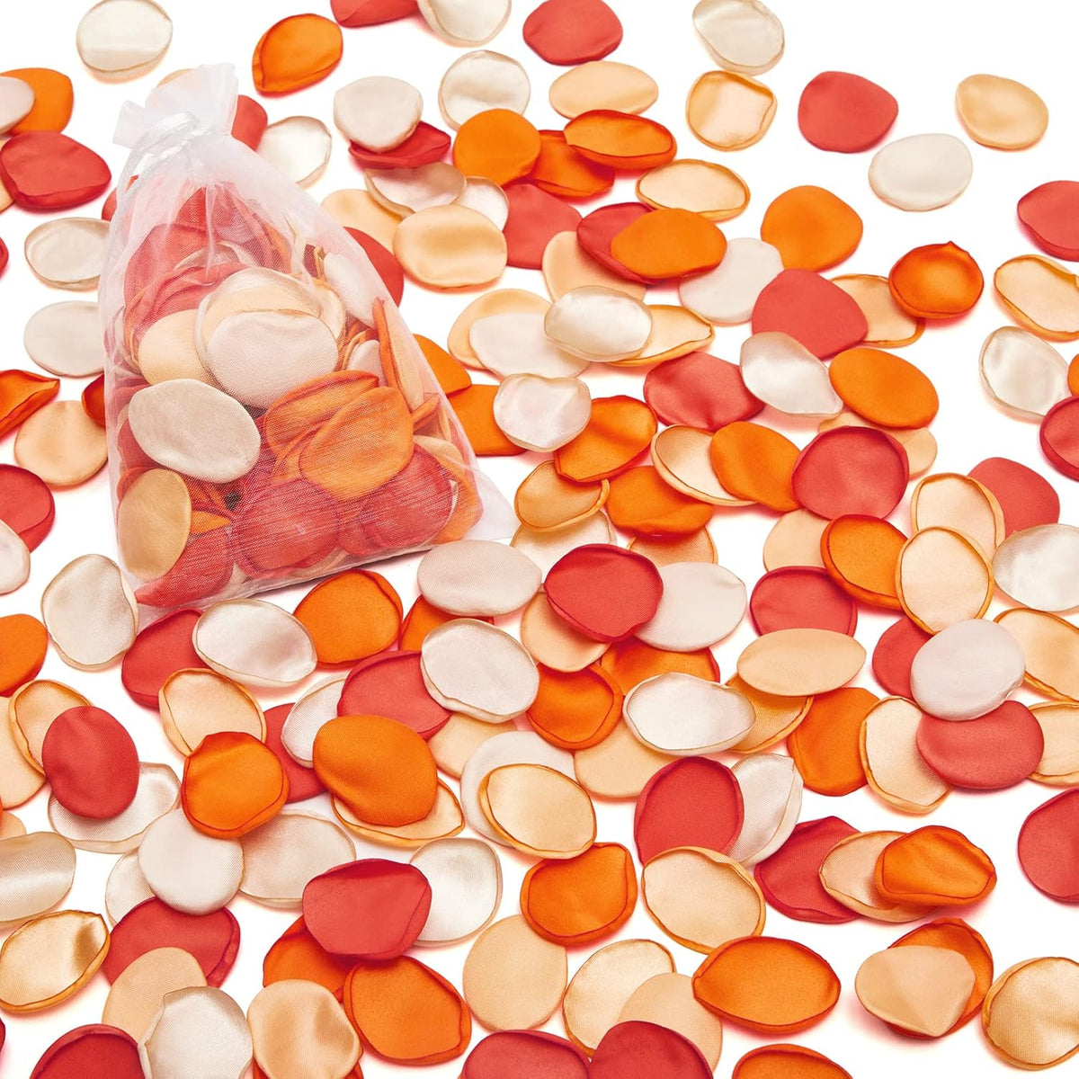 Serwalin 300Pcs Silk Rose Petals Flower Petals for Weddings Proposal Orange Petals Artificial