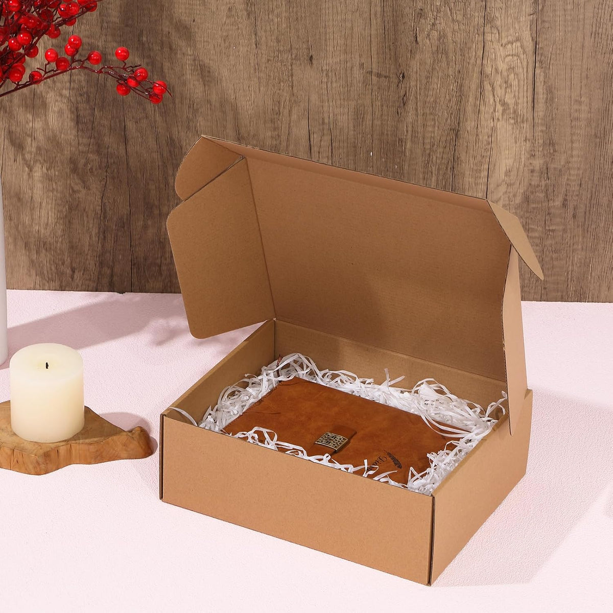 Qilery 100 Pcs Shipping Boxes Cardboard Gift Corrugated Cardboard Brown Boxes Mailer Packaging for