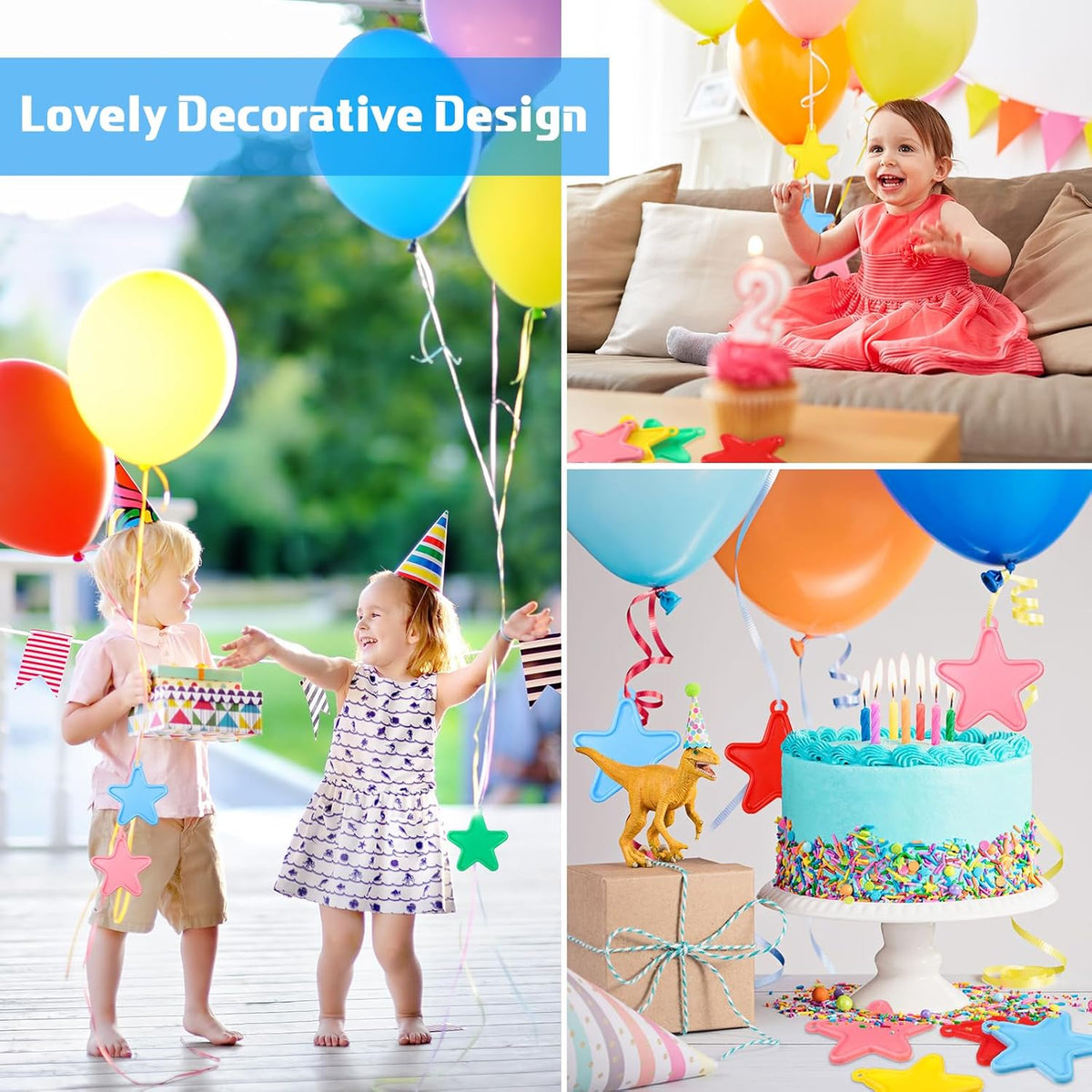 Lenwen 80 Pcs Balloon Weights Plastic Colorful Weights for Balloons for Birthday Party Decoration