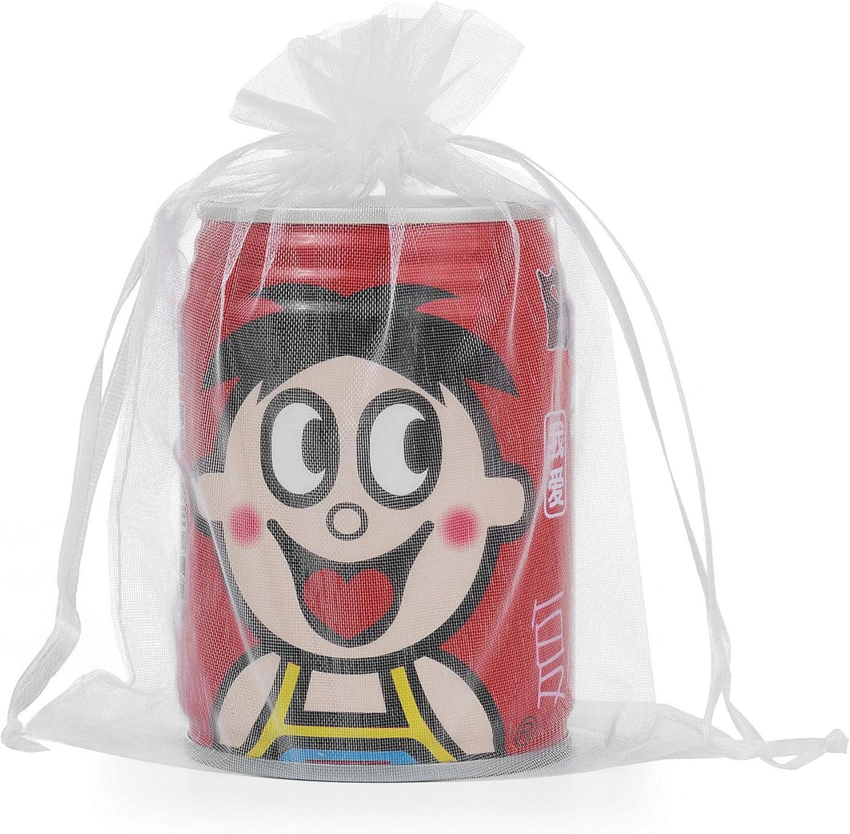 Wudygirl 100pcs 5X7 Inches White Organza Bags Christmas Drawstring Pouches Party Wedding Favor Bags