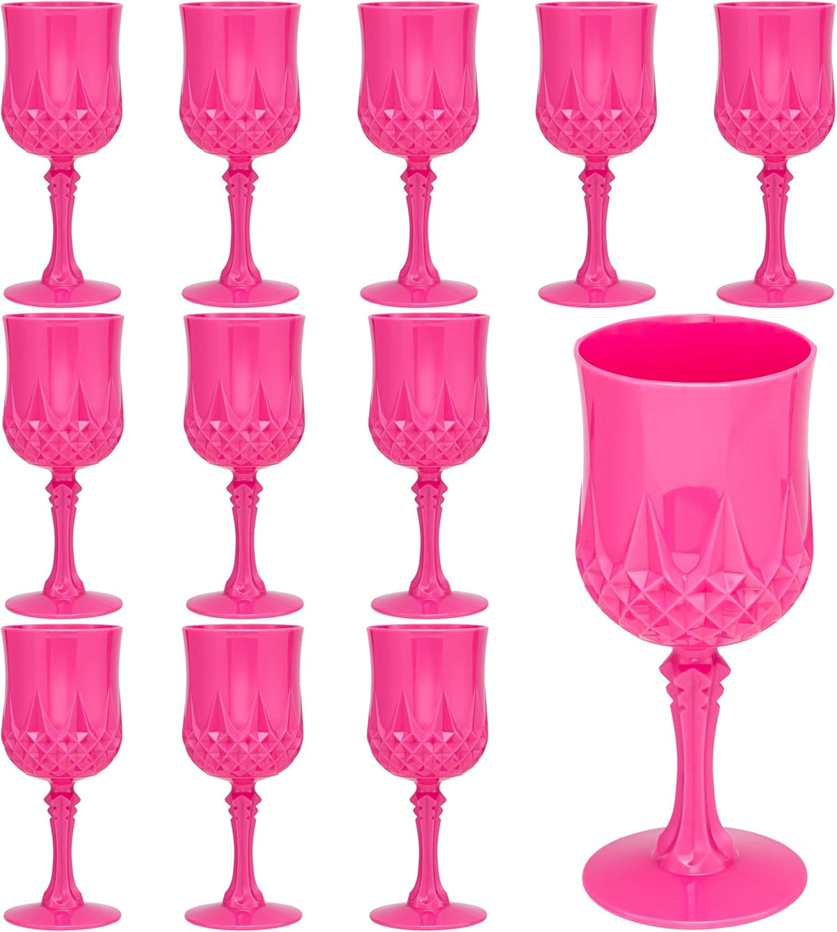 Plastic Vintage Wine Glasses 7OZ Plastic Goblets Vintage Drinking Glasses 12PCS Retro Wedding
