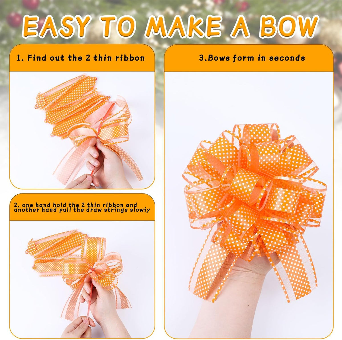12Pcs Wave Point Gift Wrap Pull Bows, Large 6 Inch Assorted Gift Pull Bows, for Presents,Christmas