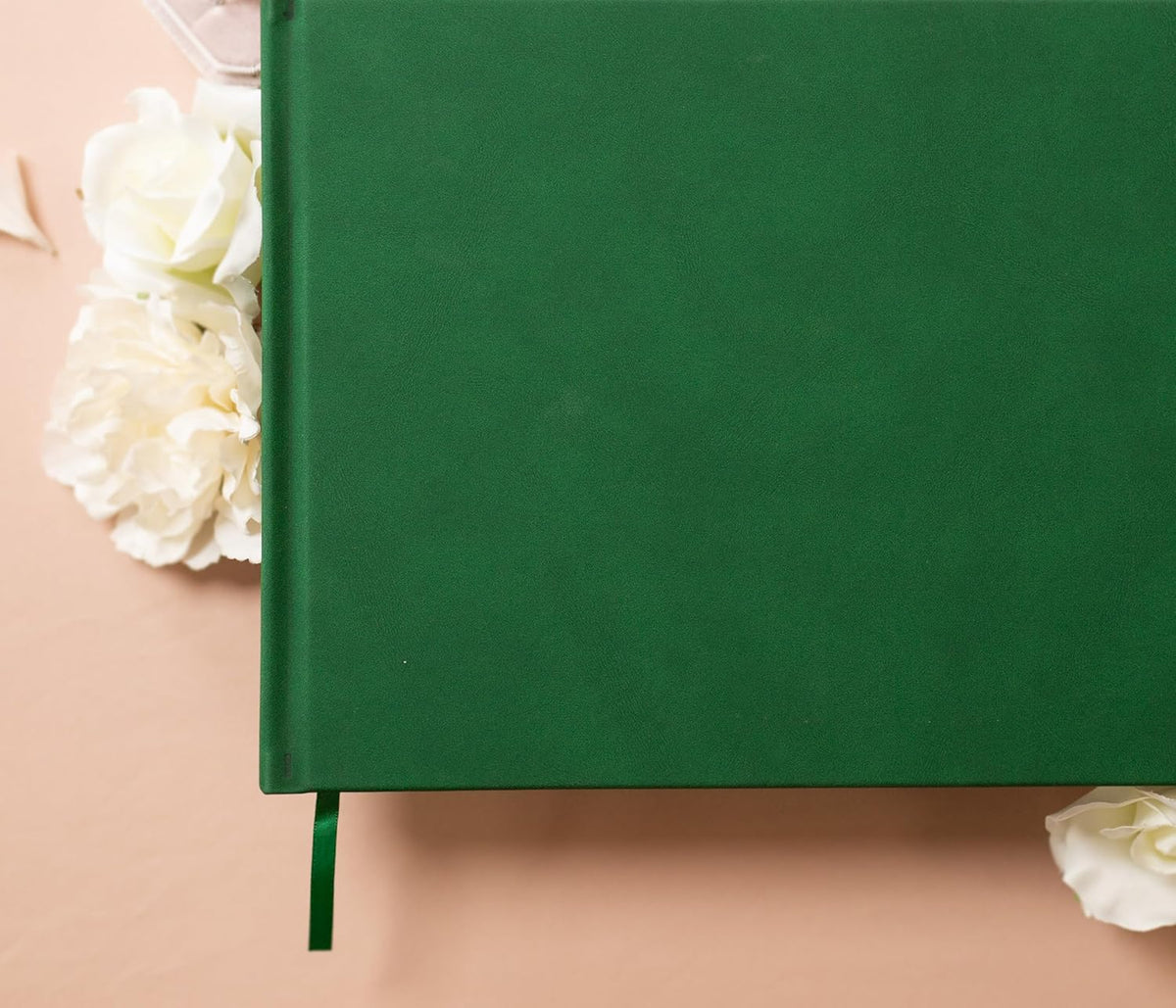 MUUJEE Personalized Guestbook in Emerald - Premium Custom Modern Guest Book for Wedding Reception