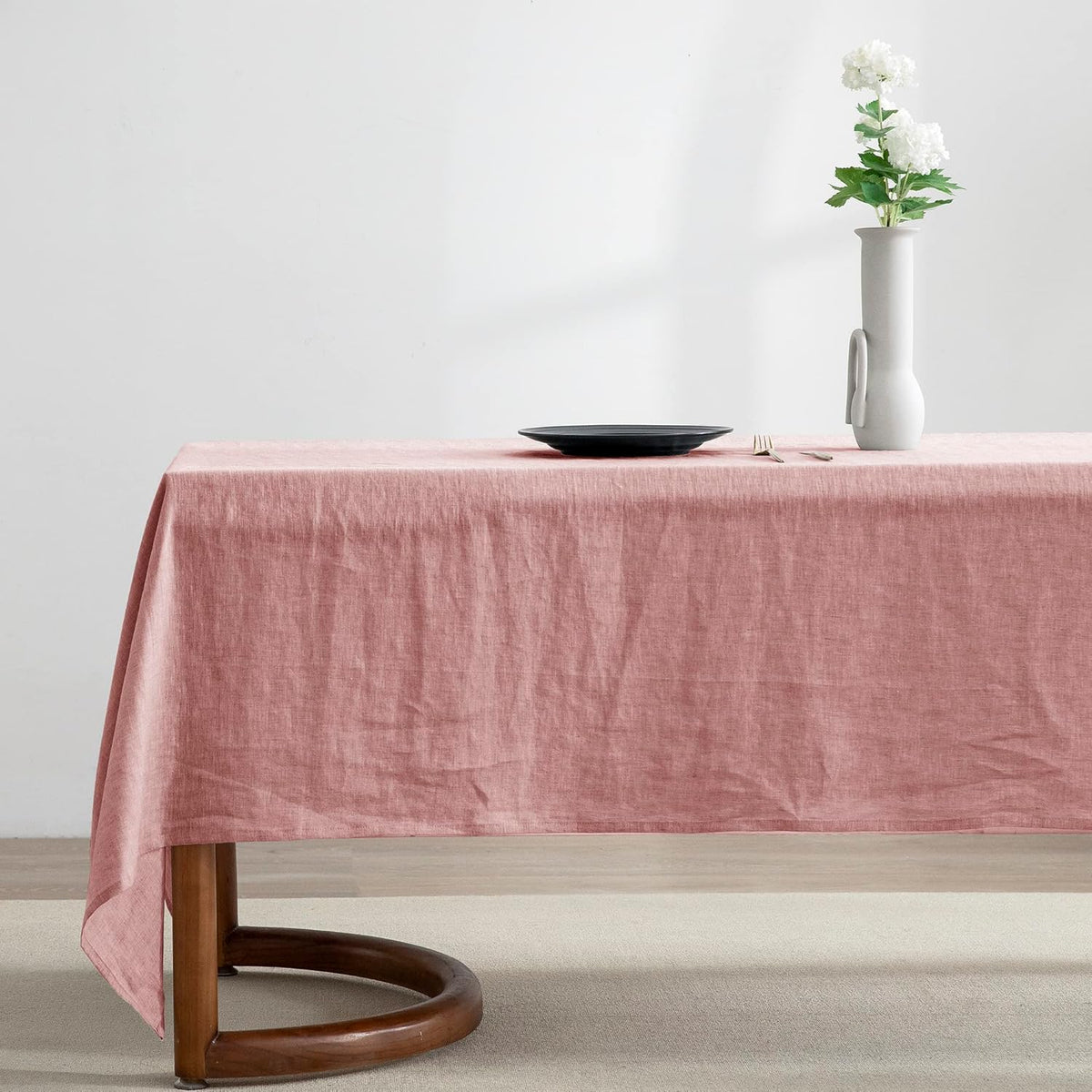 EVERLY 100% Pure Linen Rectangle Tablecloths 60x84Inches for Dining,Buffet