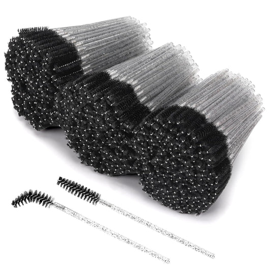 Tbestmax 800 Disposable Mascara Wands, Spoolies Brush for Eyelash Extensions, Crystal Black Spooly