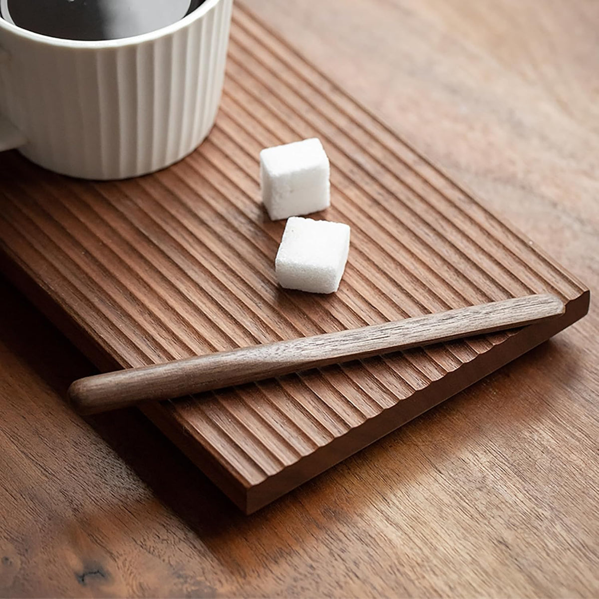 Black Walnut Wood 4Pcs Coffee Stirrers 6″ Reusable & Multifunctional for Coffee, Drinks, Tea, Milk