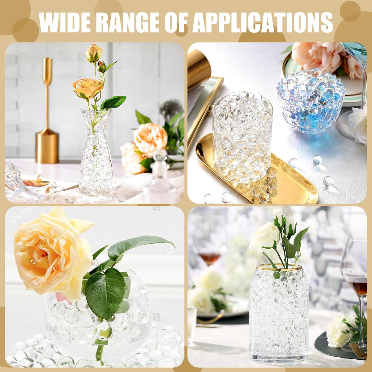 ZTML MS 200,000 Pieces Clear Water Gel Jelly Beads, Clear Water Beads, Vase Filler for