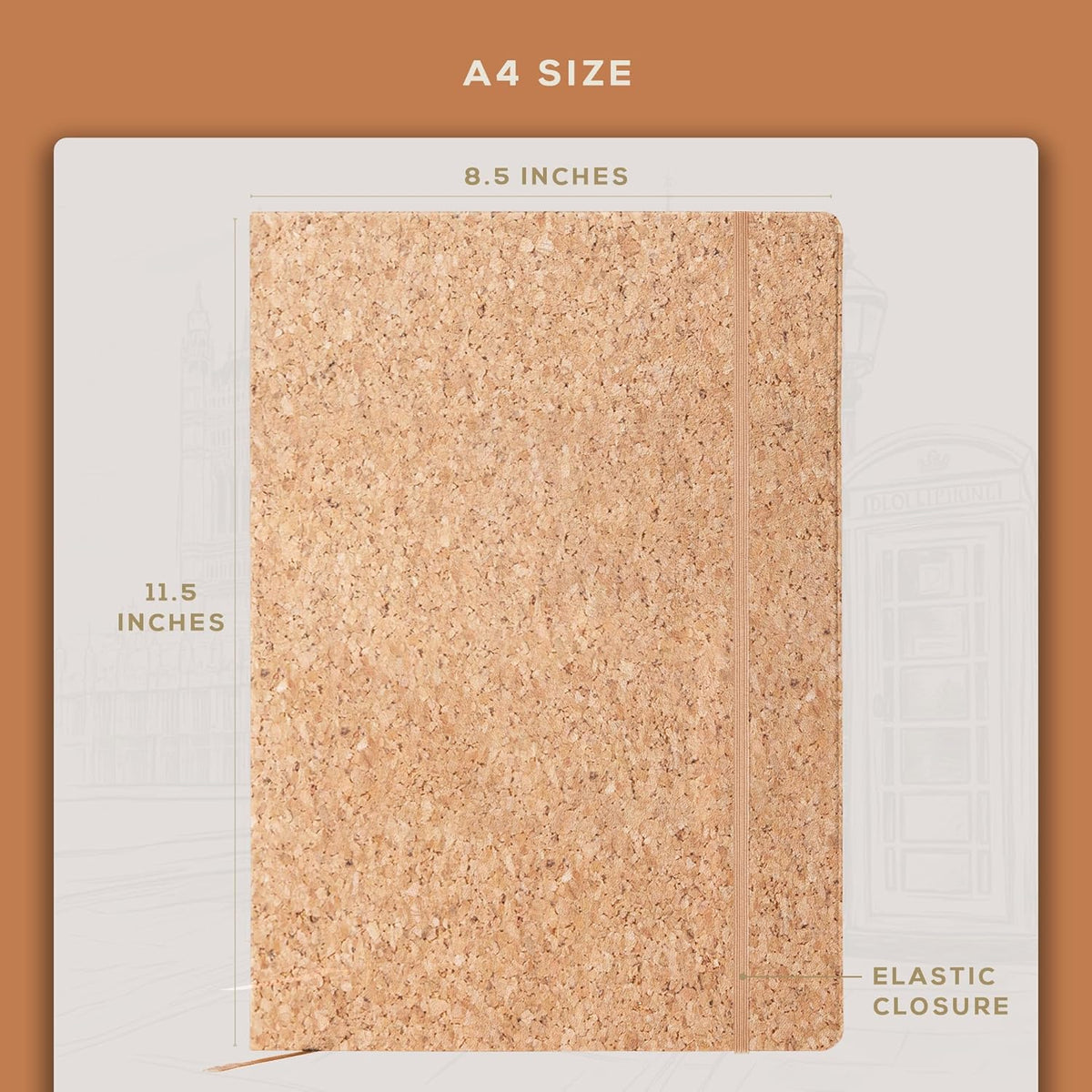 Beechmore Books A4 Sketchbook ??8.5x11 Premium Vegan Leather Bound Large Sketch Book Hardcover with