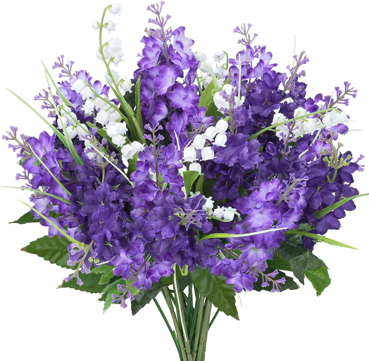 10Pcs Lilac Flowers Artificial Bouquet Fake Purple Flowers Faux Lilacs Mix Bush Artificial Purple