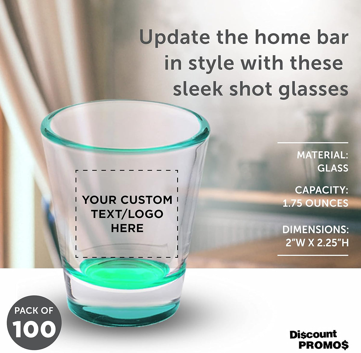 Custom Shot Glasses 1.75 oz. Set of 100, Personalized Bulk Pack - Great for Wedding Favors