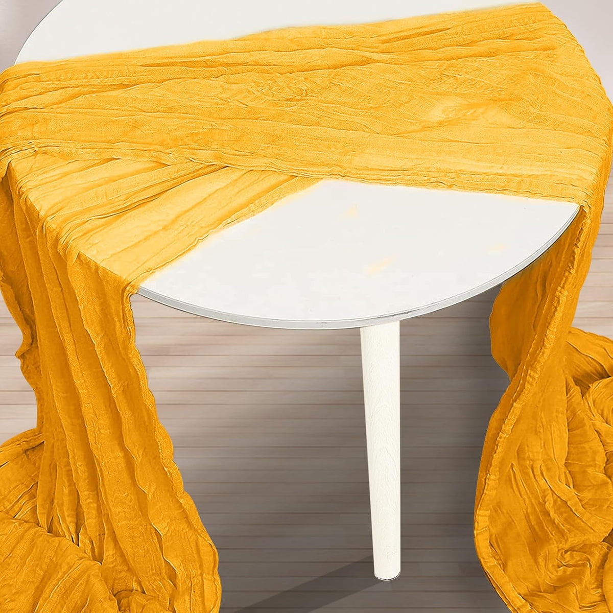 6 Pack Gold Cheesecloth Table Runner 35x120 Inch 10Ft Rustic Gauze Cheese Cloth Table Runner Sheer