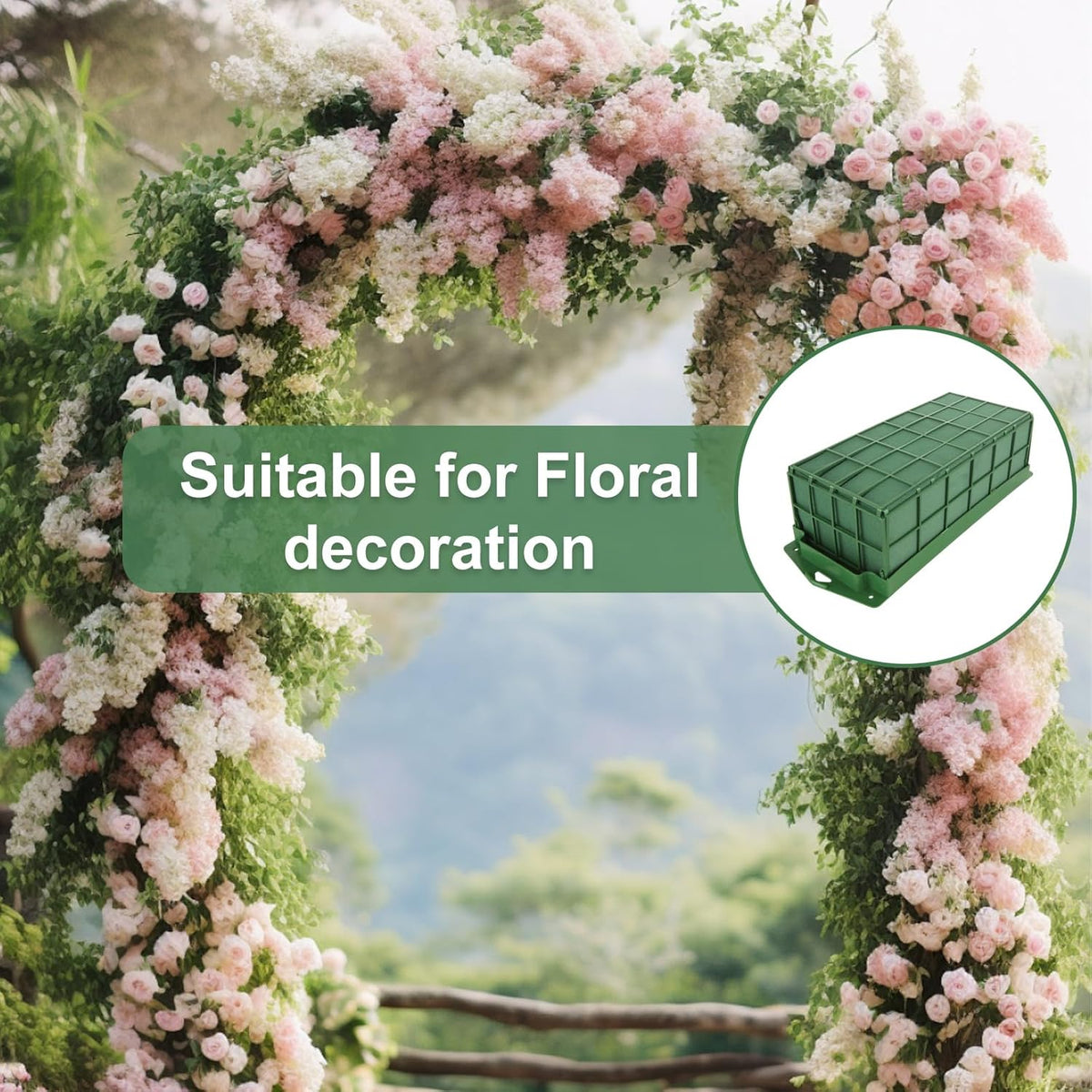 6 Pcs Floral Foam Cage, 11.8" x 4.5" x 3.1" Rectangle Flower Cage Holders with Floral Foam, Floral
