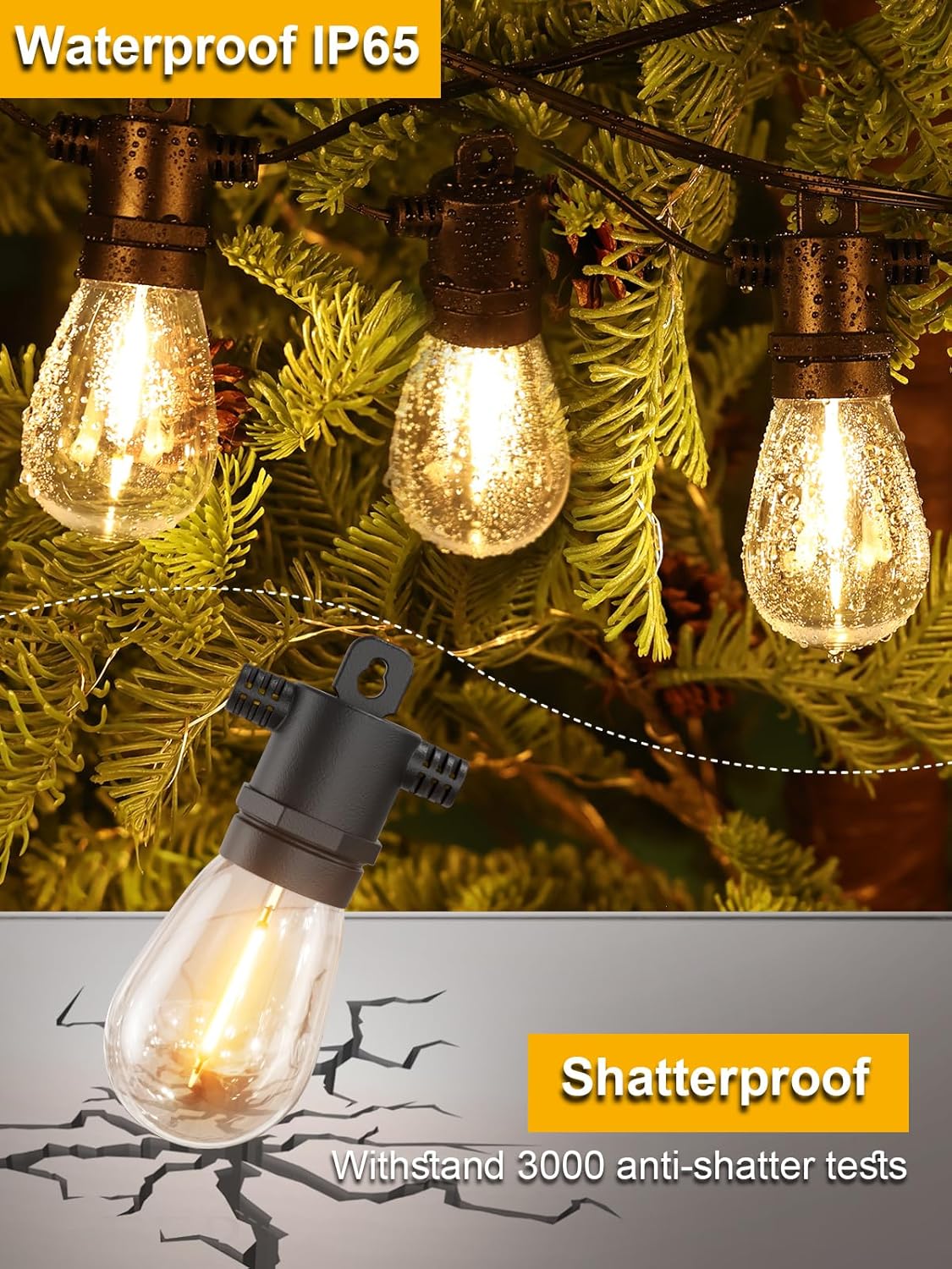 Svater Outdoor String Lights 300 FT, Patio Lights for Outside with Shatterproof Bulbs, Waterproof