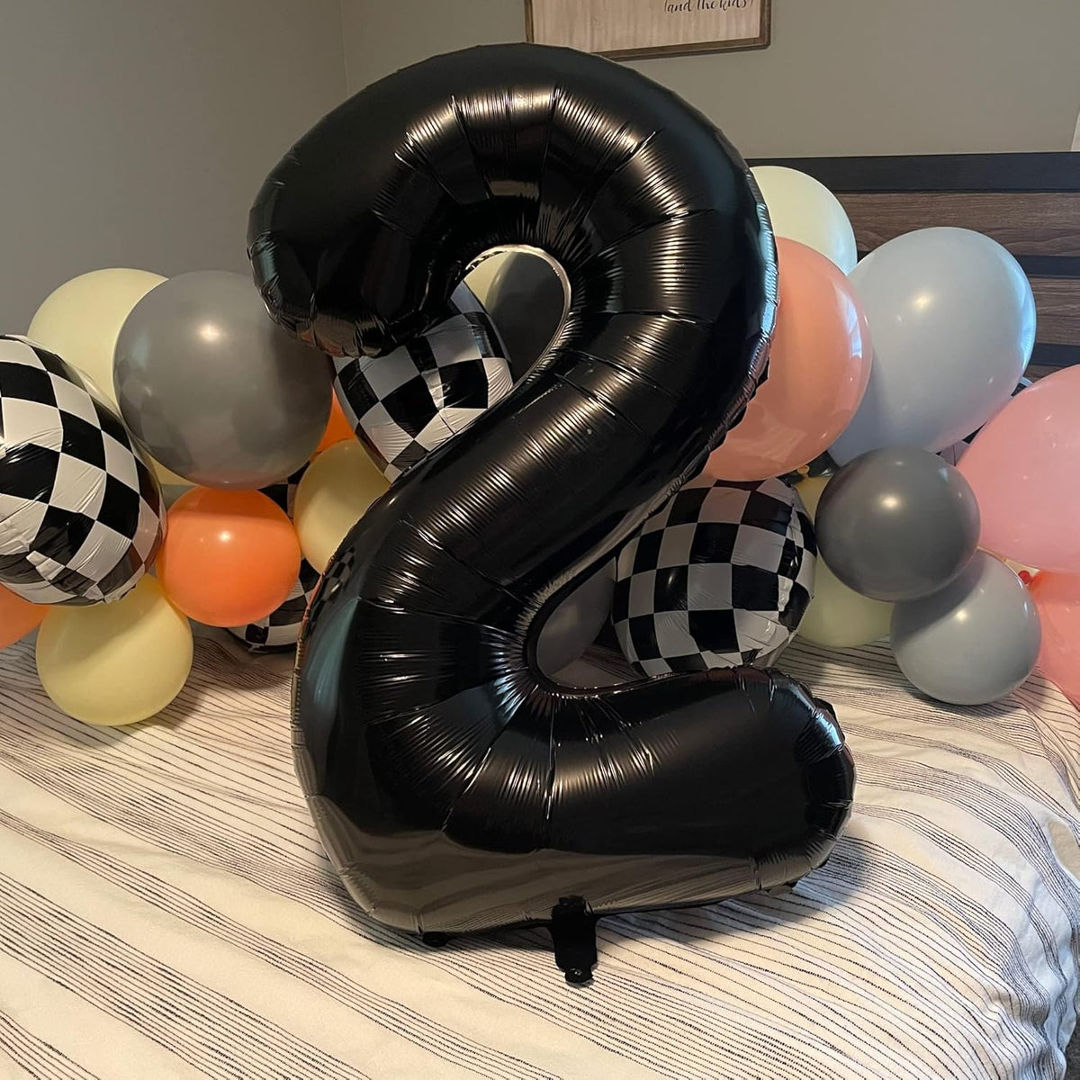 Black Number Balloons, 40inch Large Number 4 Foil Mylar Helium Balloons, Self Inflating Number