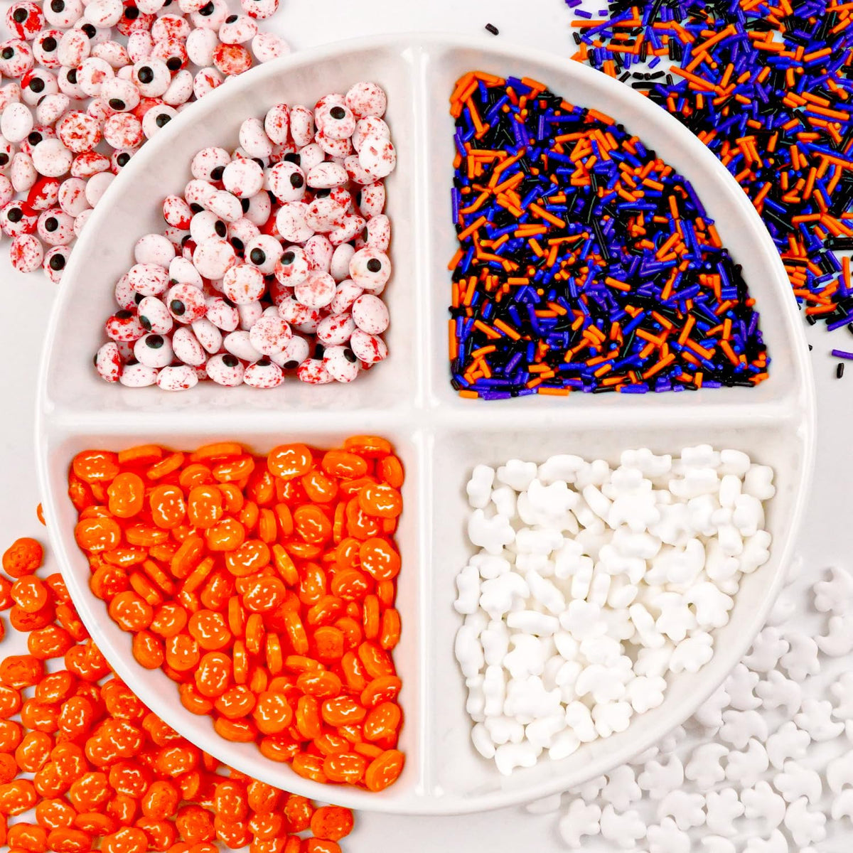 Halloween Sprinkles for Cake Decorating, Edible Candy Eyeballs, Pumpkin Sugar Sprinkles Mix