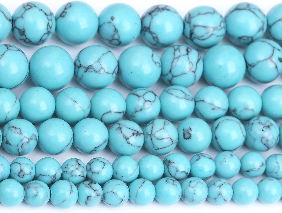 Lake Blue Turquoise Stone Beads Gemstone Round Crystal Energy Jade Beads Stone Beads for Jewelry