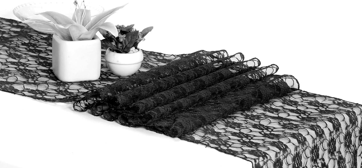 MDS Pack of 25 Wedding 12 x 108 inches Lace Table Runner for Wedding, Decorations for Birthday