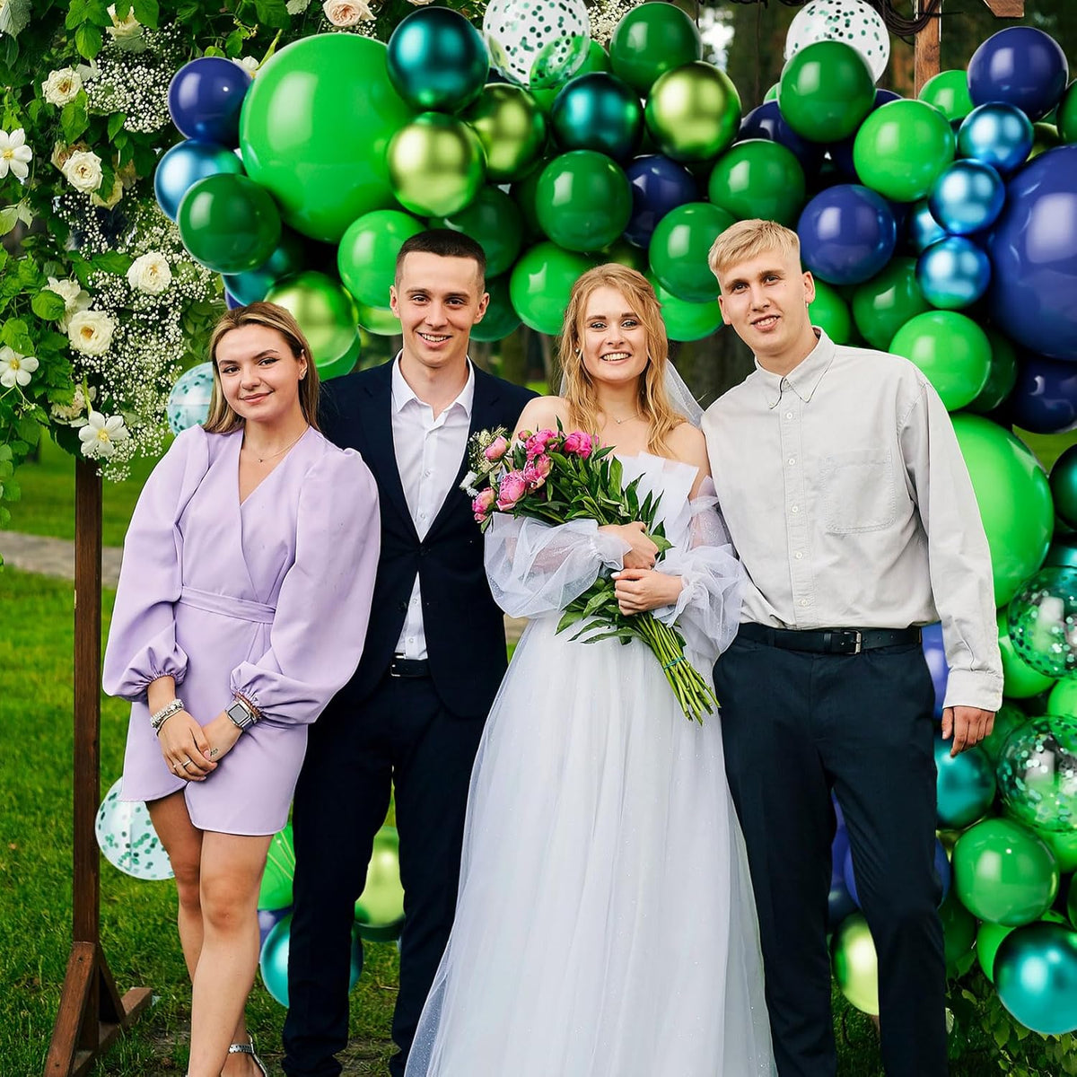 Green Dark Blue Balloon Garland Arch Kit, Dark Blue and Green Latex Balloons, Confetti Balloons for