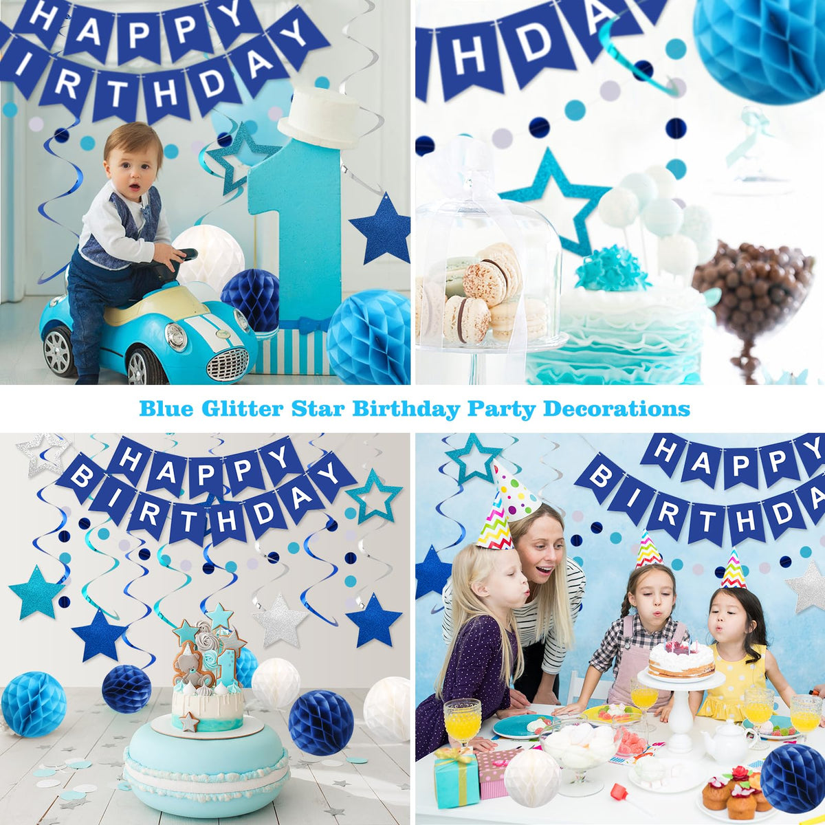 meowtastic Birthday Decorations Happy Birthday Banner with Honeycomb Balls
