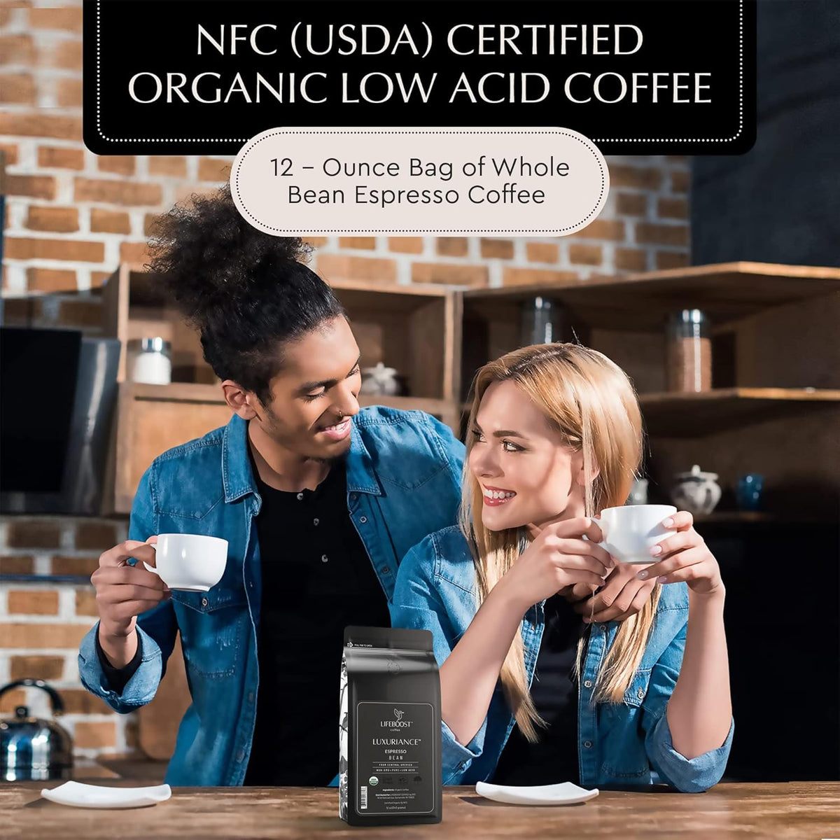 Lifeboost Organic Espresso Beans Whole – USDA Organic, Low Acid, Mold-Free Dark Roast Coffee