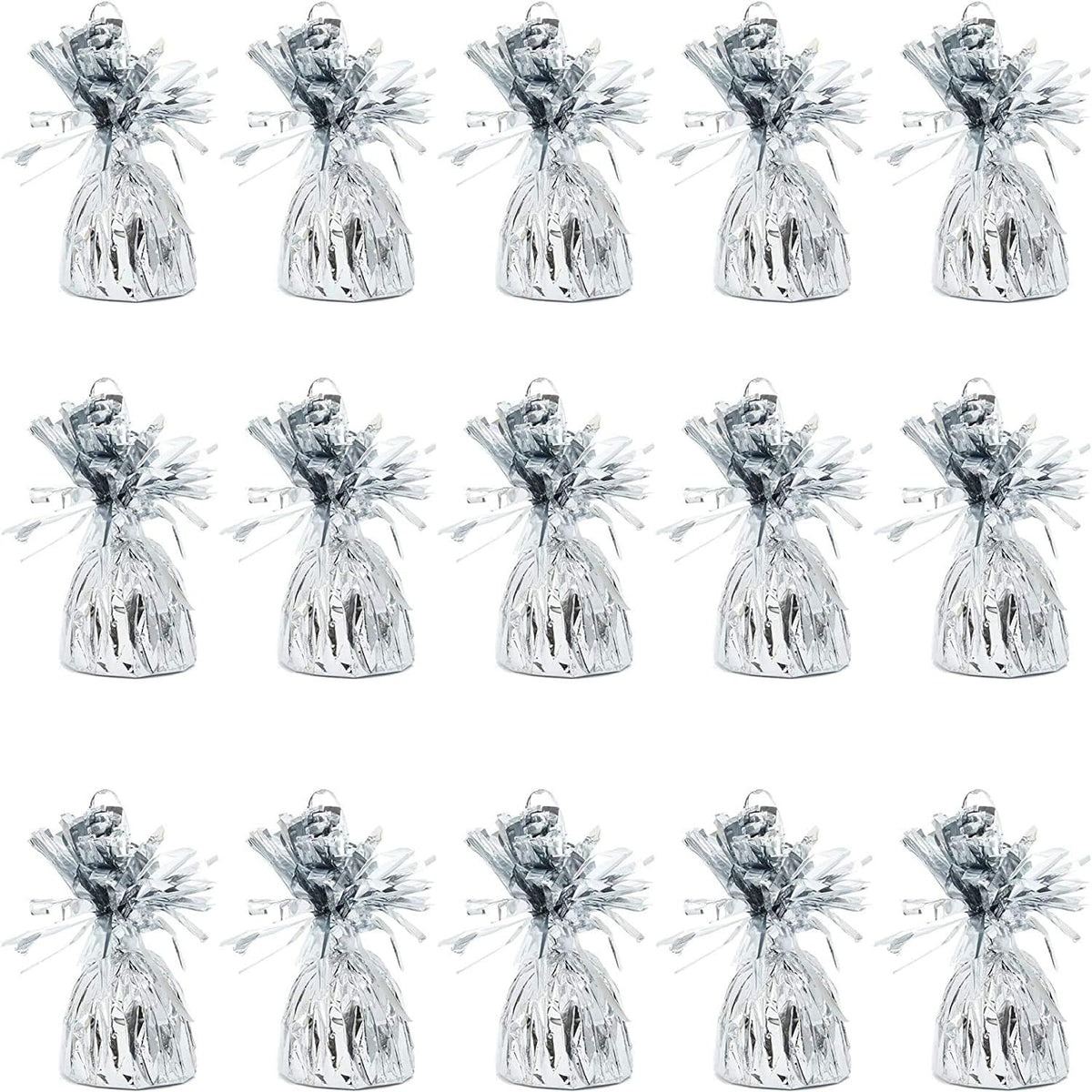 BLUE PANDA Balloon Weights - 4.5 x 2.35 in, Silver, 15 Pack - Table Balloon Stand Weight & Holder