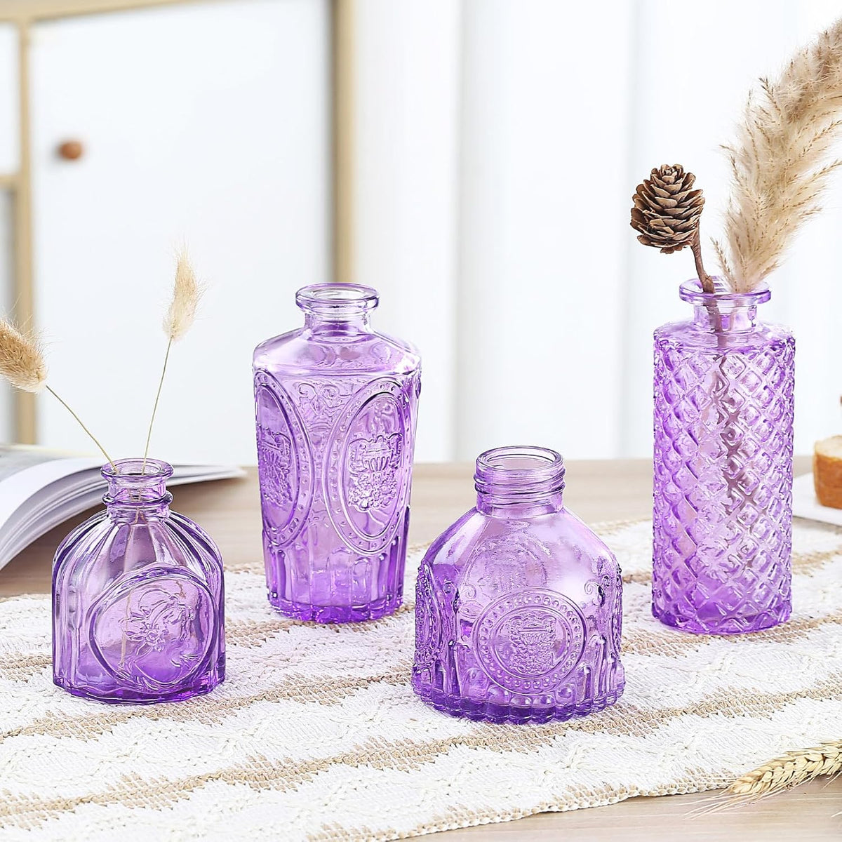 Bud Vases for Centerpieces Wedding,Flower Vases in Bulk for Rustic Home Decor,Small Vases for
